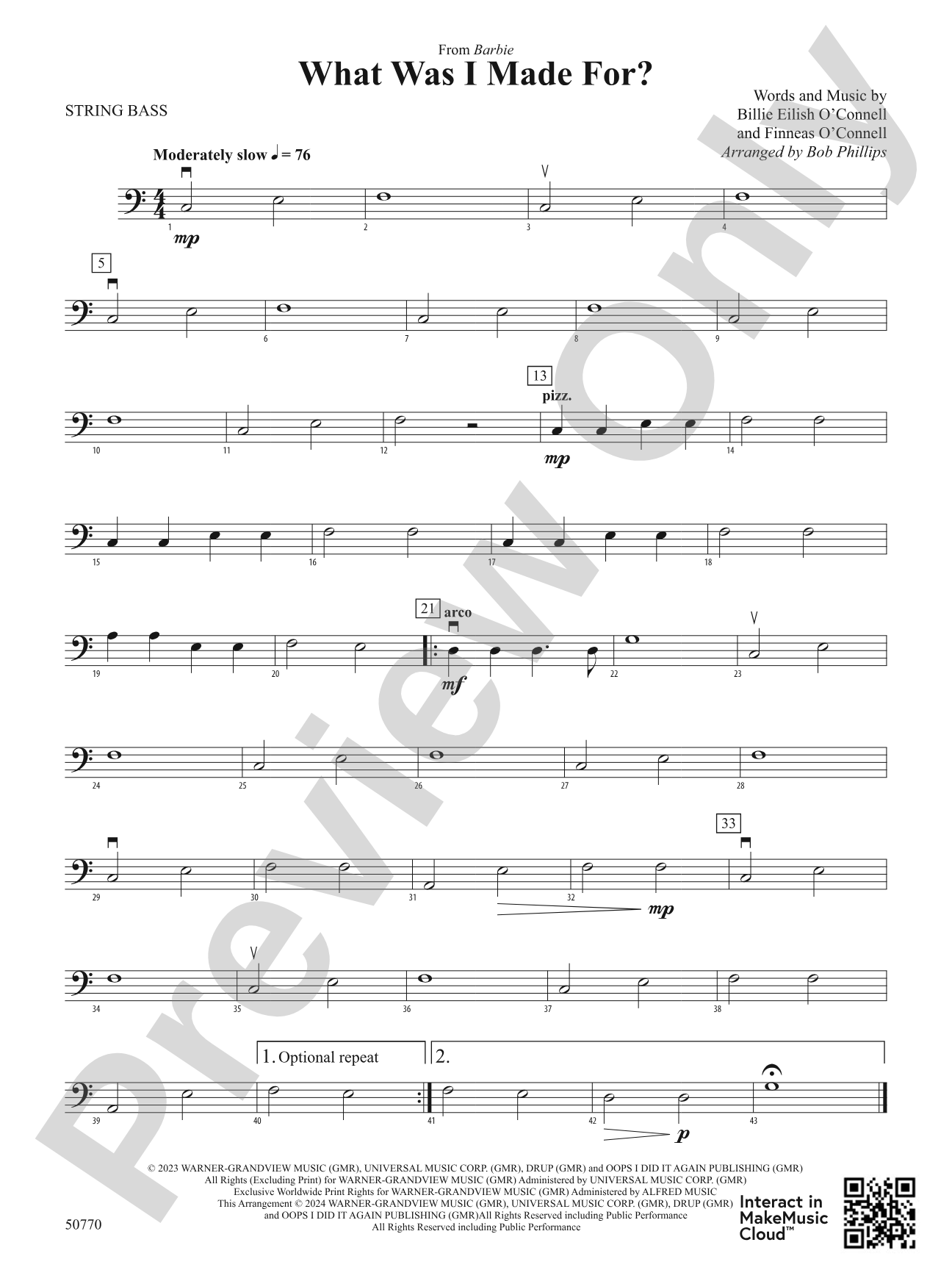 What Was I Made For?: String Bass