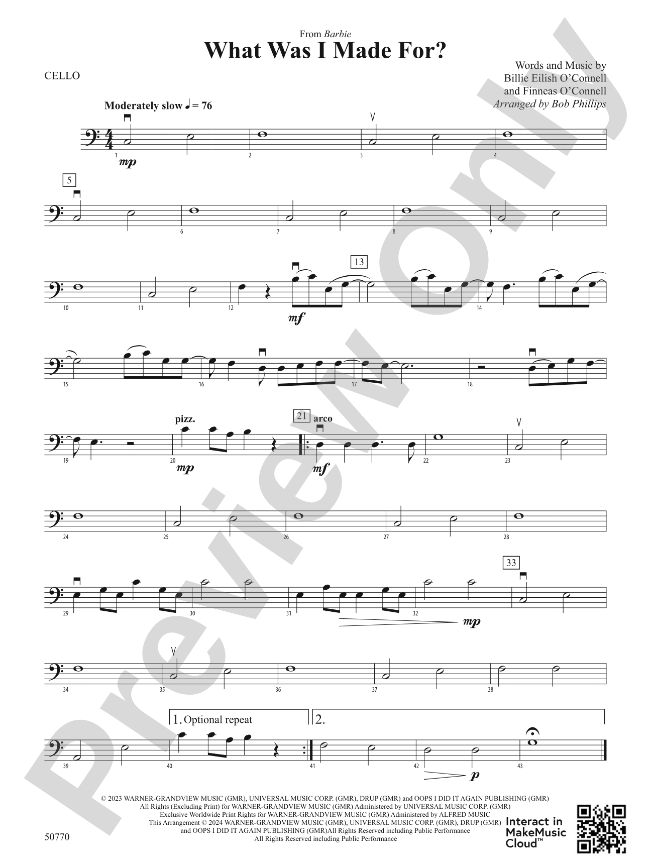 What Was I Made For?: Cello