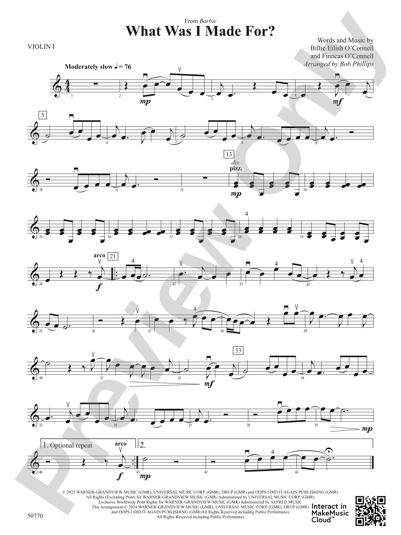 What Was I Made For?: 1st Violin