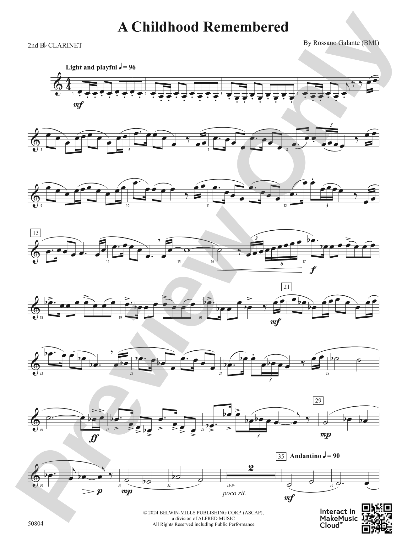 A Childhood Remembered: 2nd B-flat Clarinet
