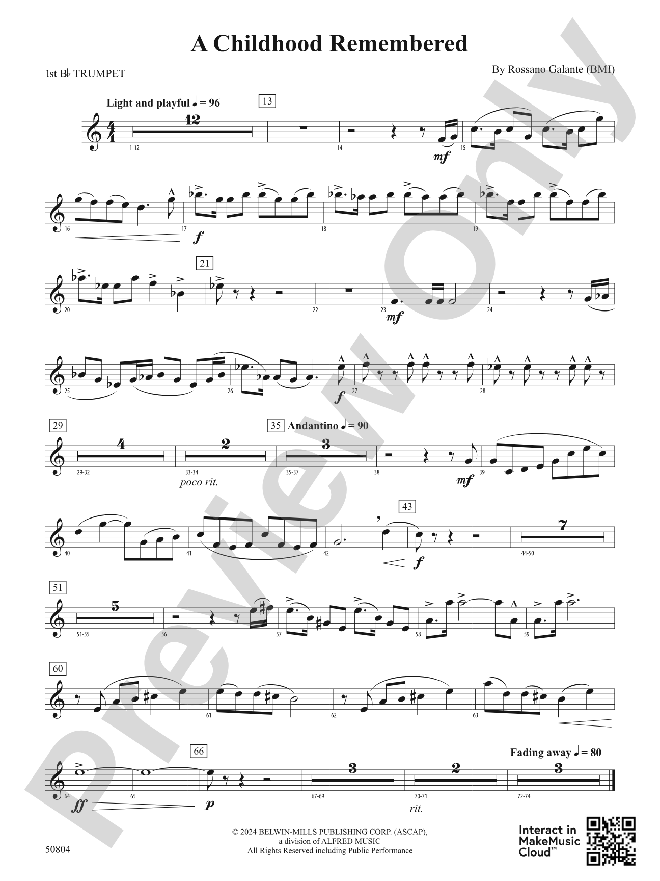 A Childhood Remembered: 1st B-flat Trumpet
