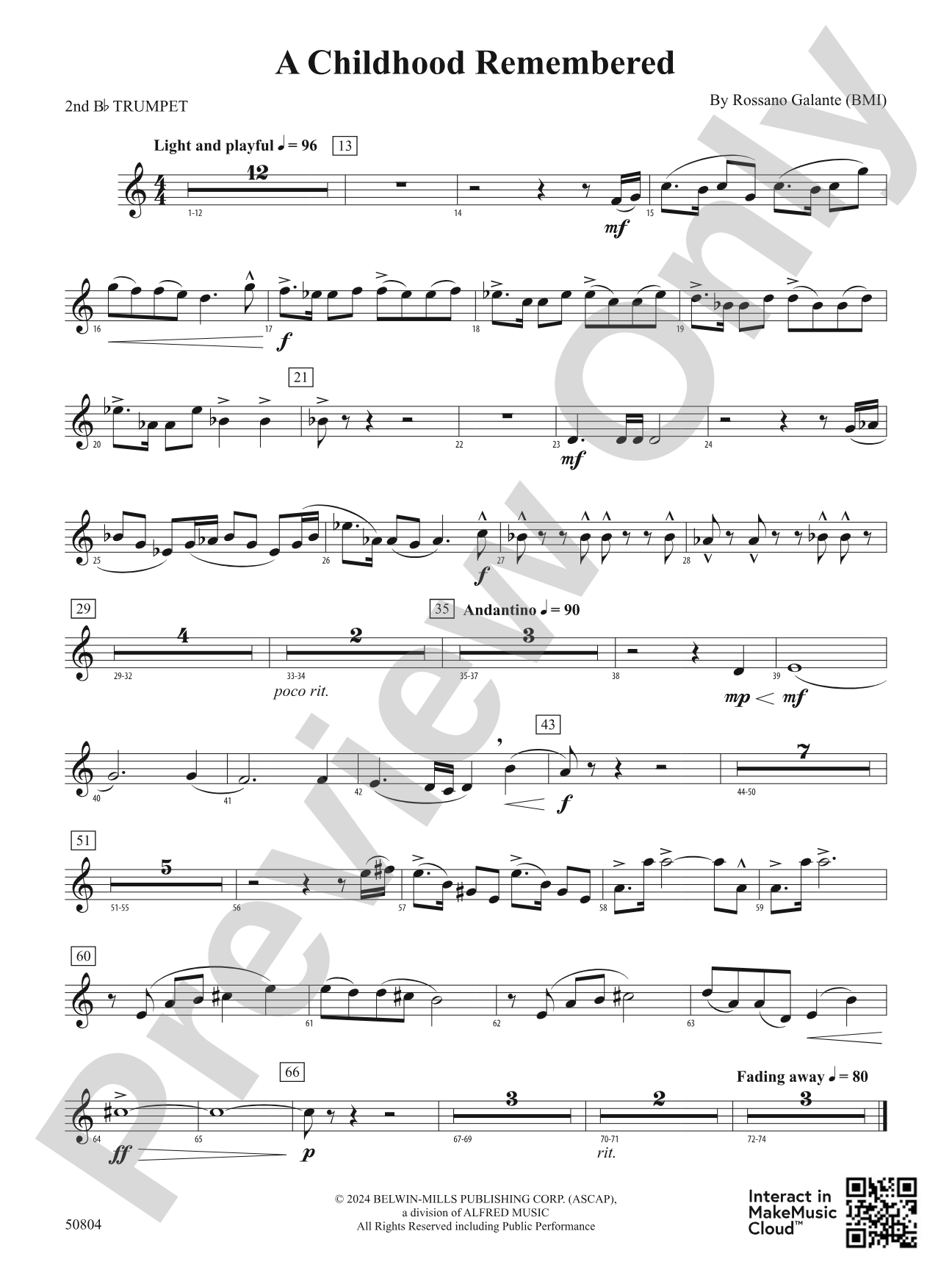 A Childhood Remembered: 2nd B-flat Trumpet