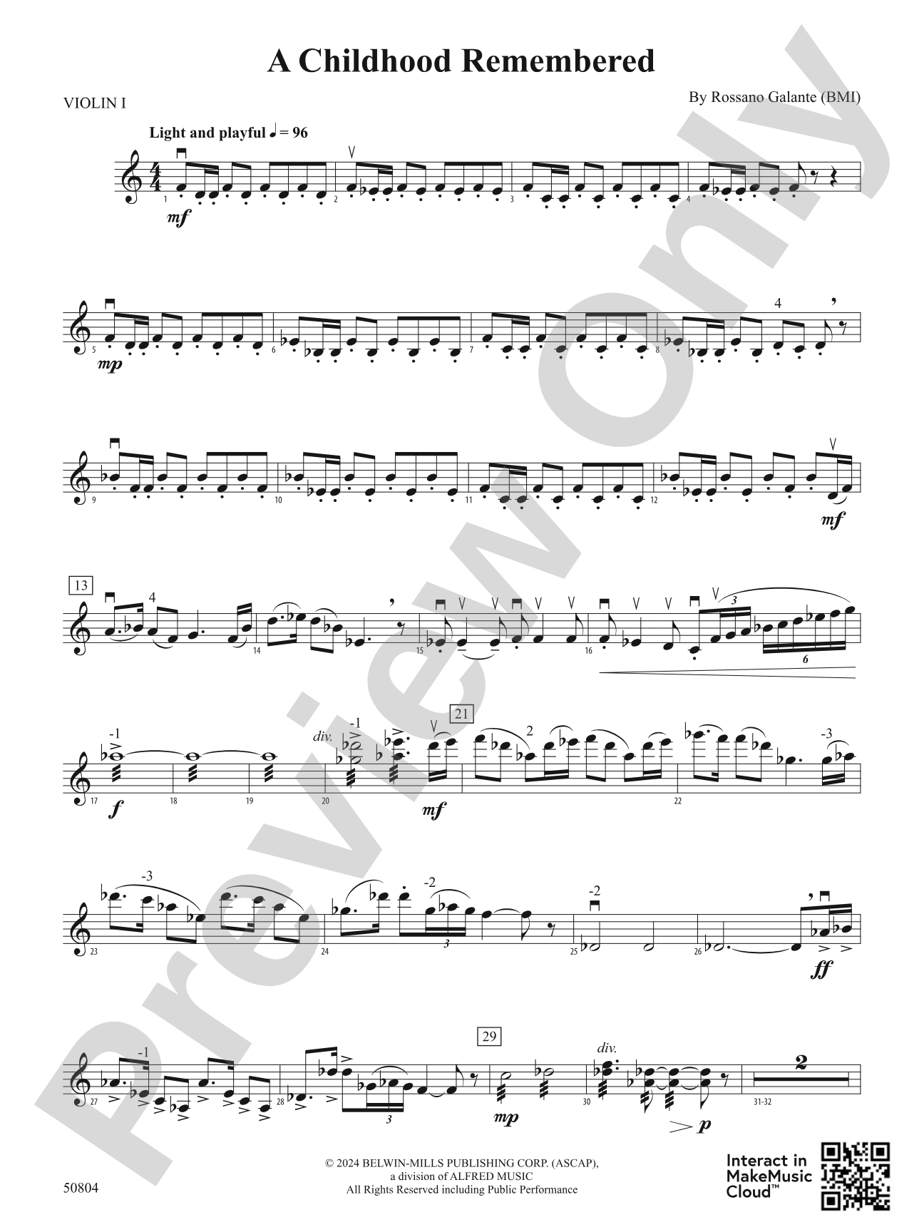 A Childhood Remembered: 1st Violin
