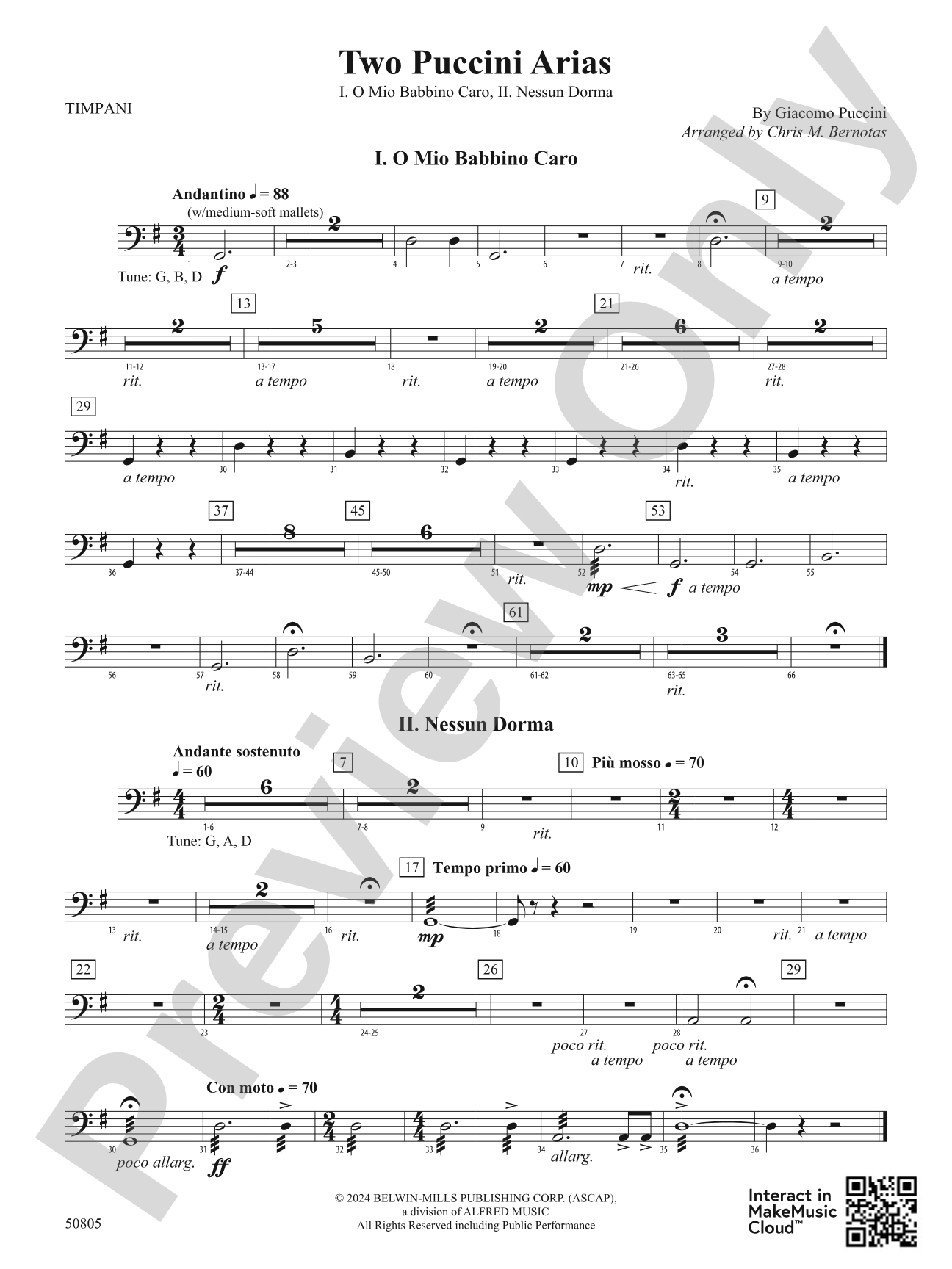 Two Puccini Arias: Timpani
