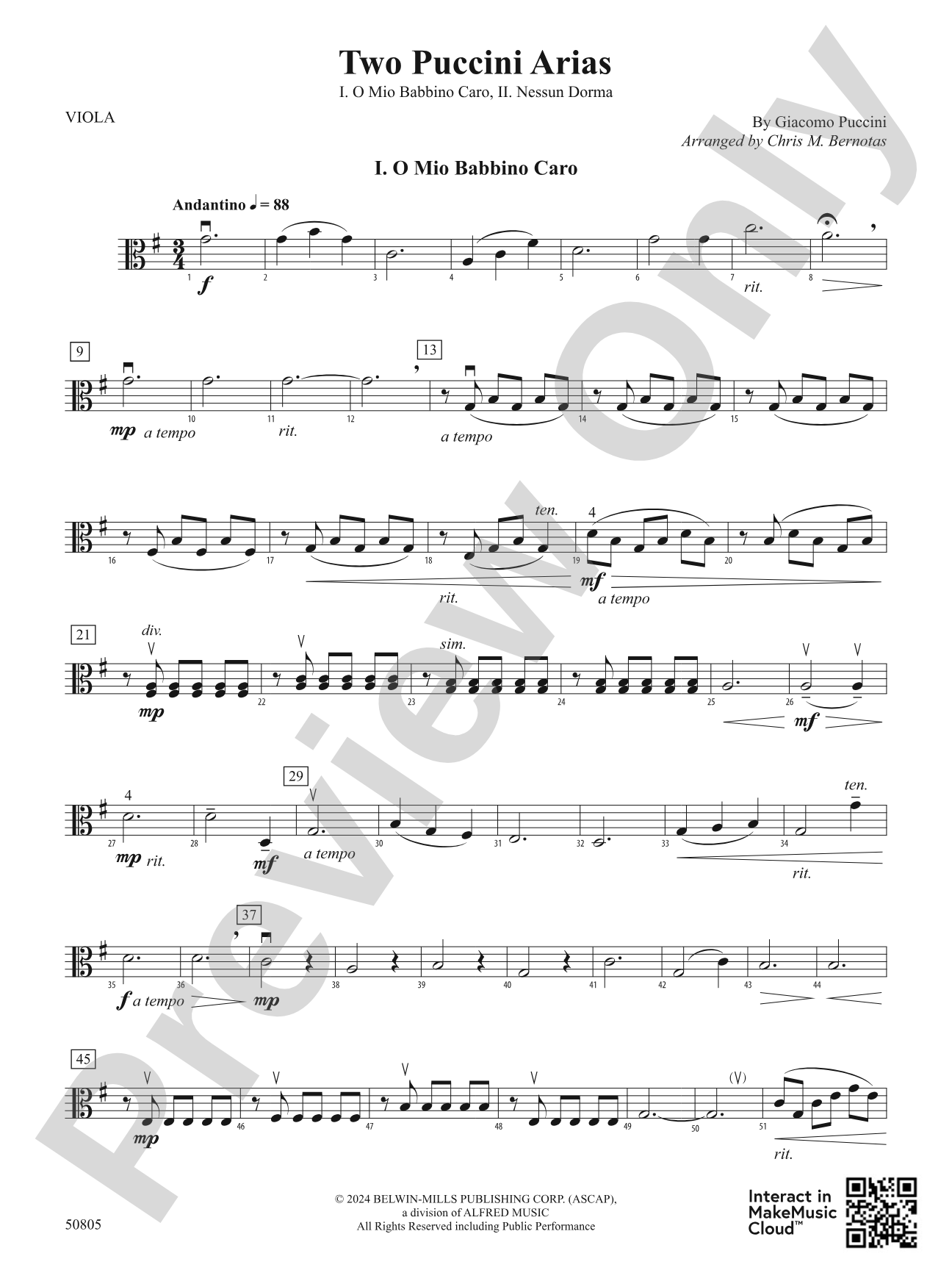 Two Puccini Arias: Viola