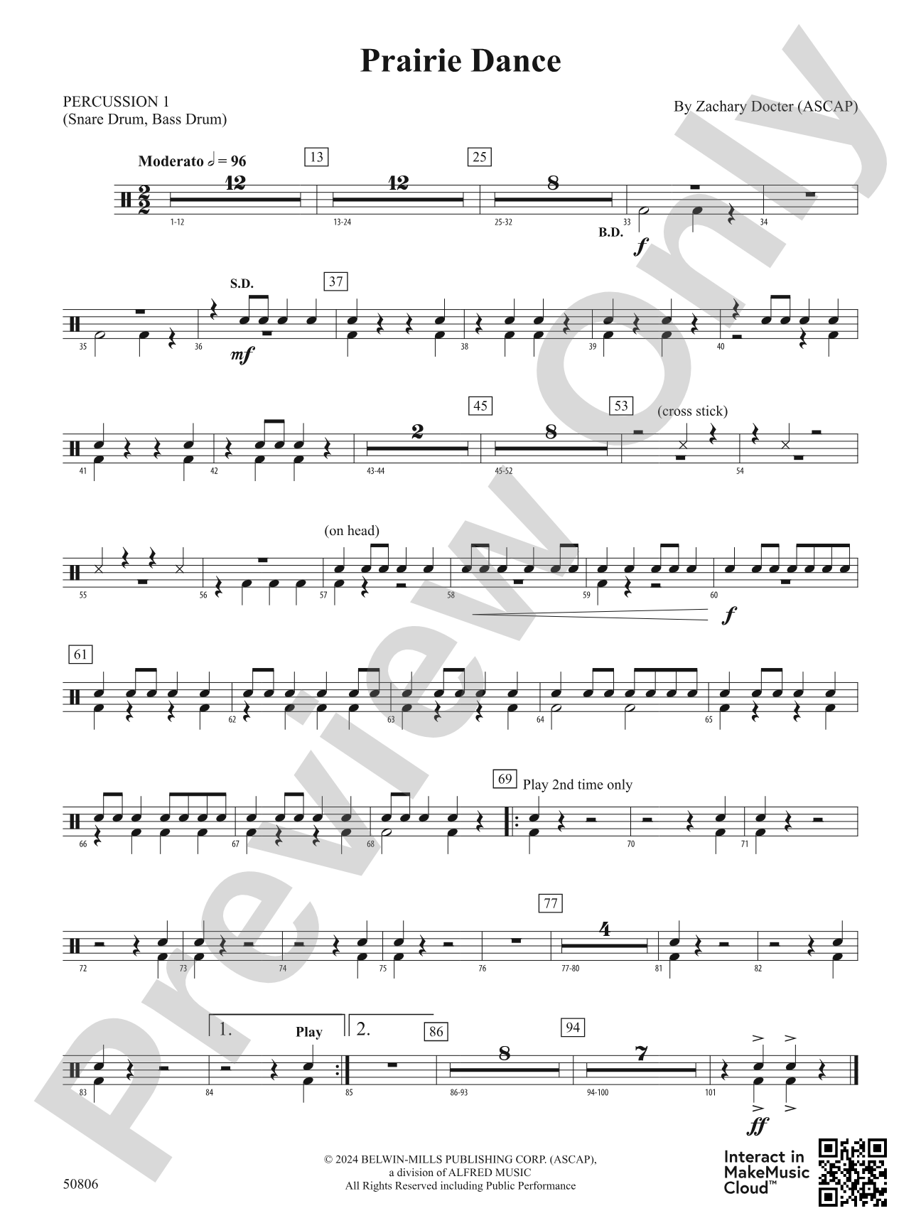Prairie Dance: 1st Percussion