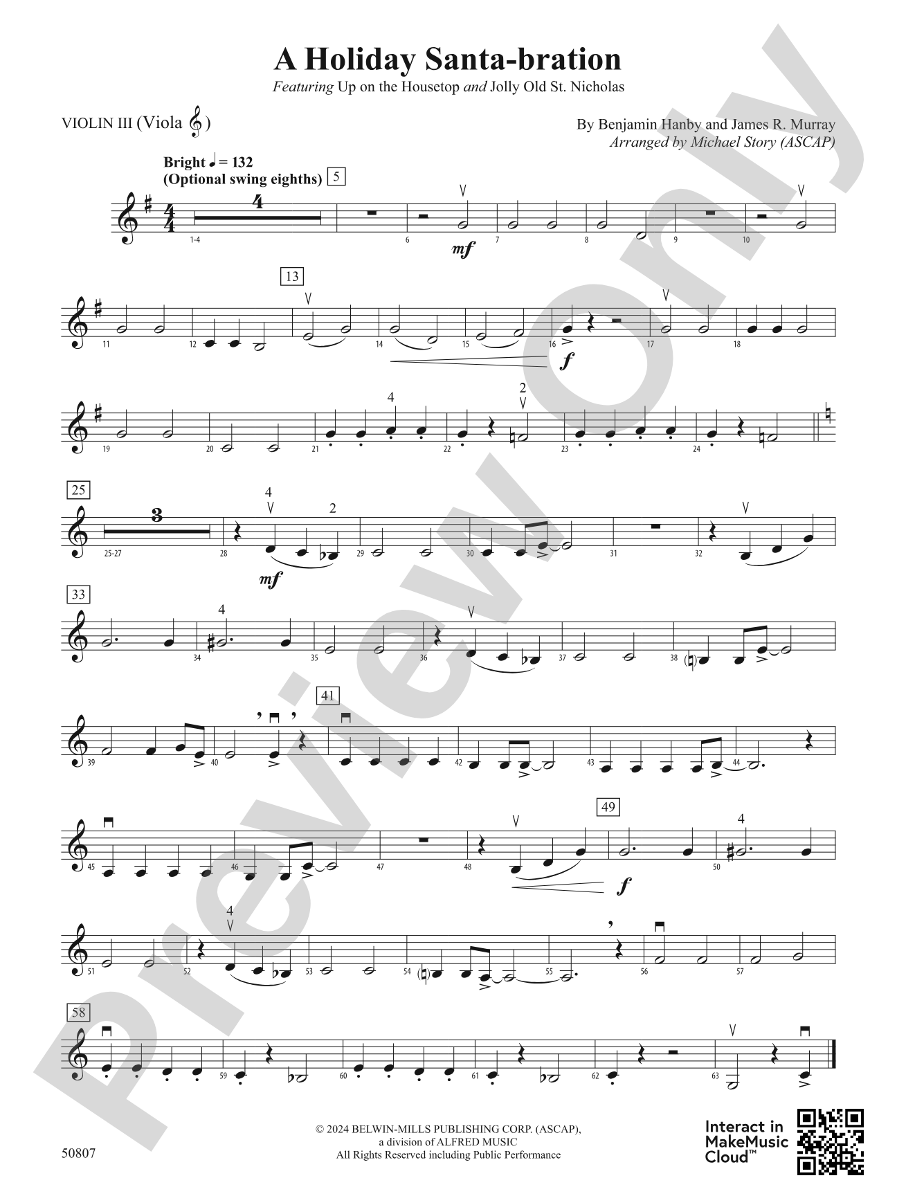 A Holiday Santa-bration: 3rd Violin (Viola [TC])