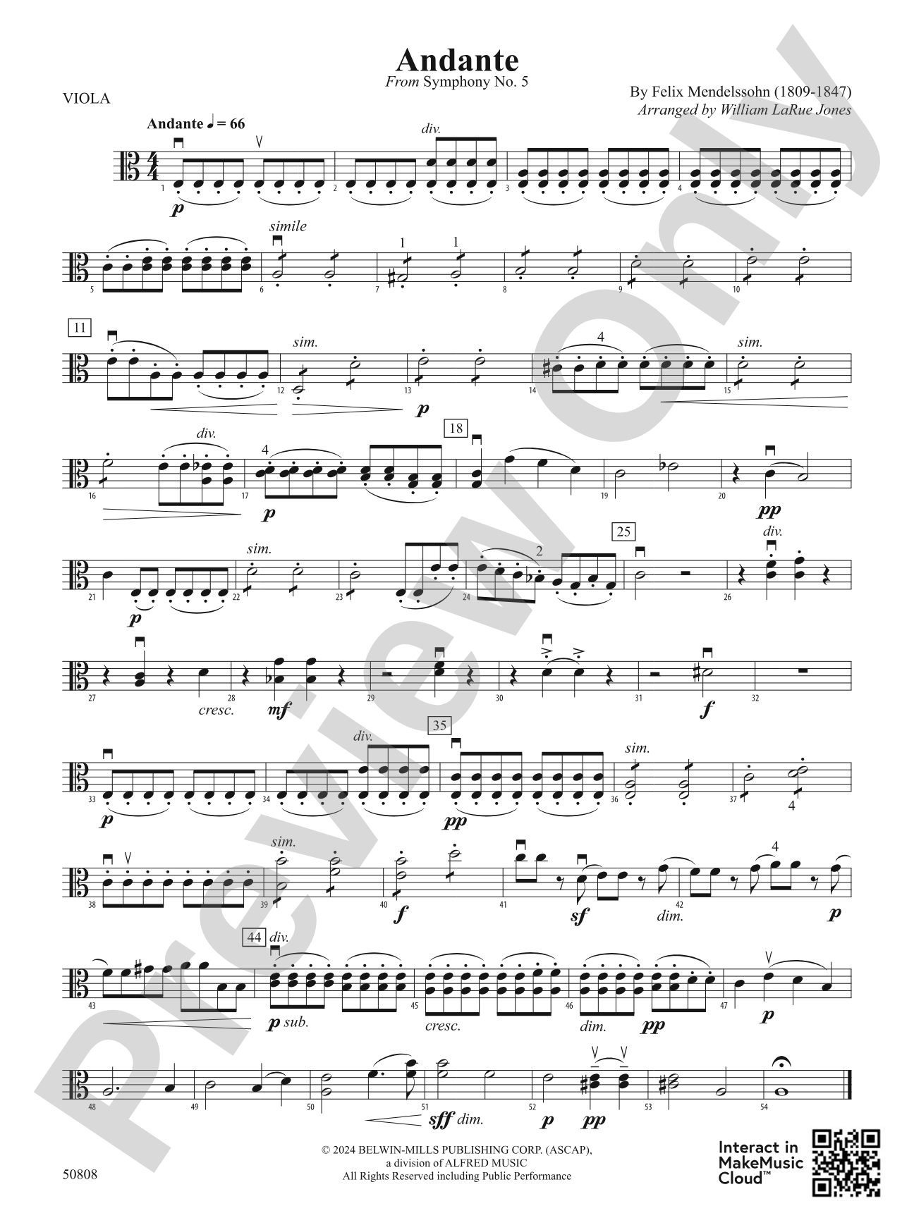 Andante: Viola