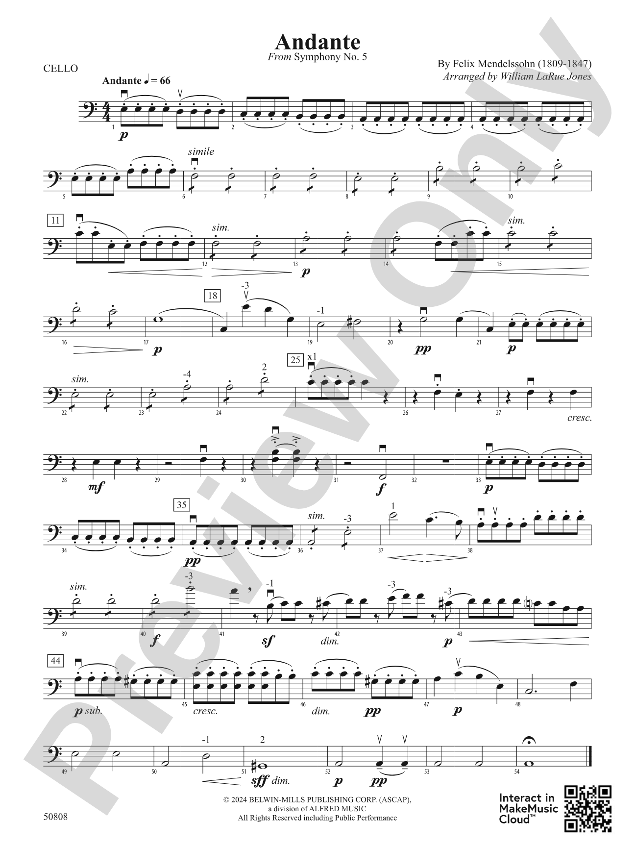 Andante: Cello