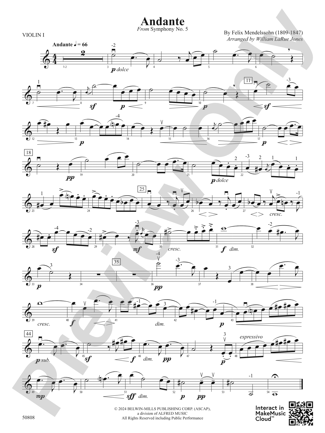 Andante: 1st Violin
