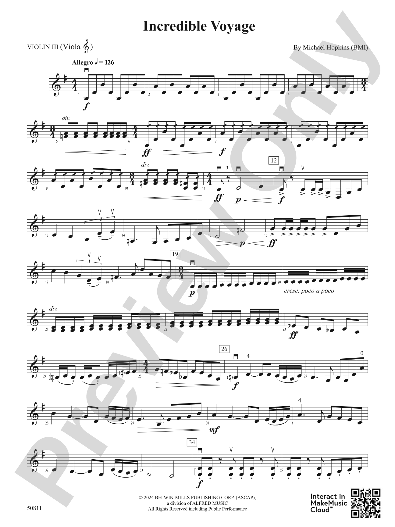Incredible Voyage: 3rd Violin (Viola [TC])