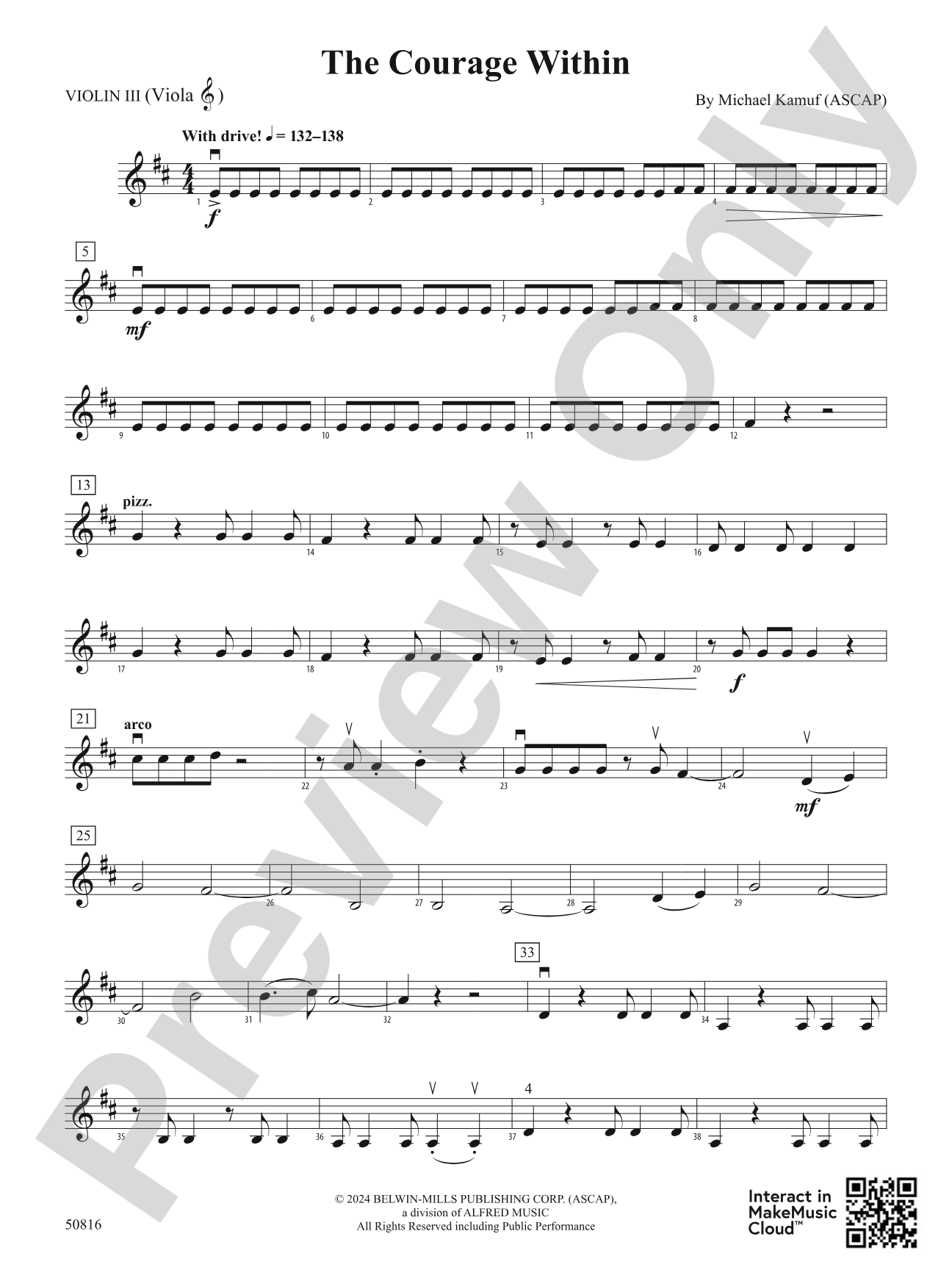 The Courage Within: 3rd Violin (Viola [TC])
