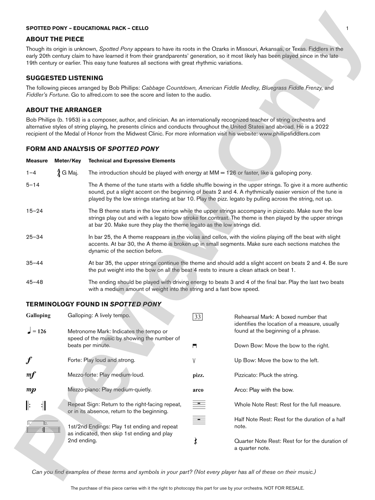 Spotted Pony: Cello Educational Pack