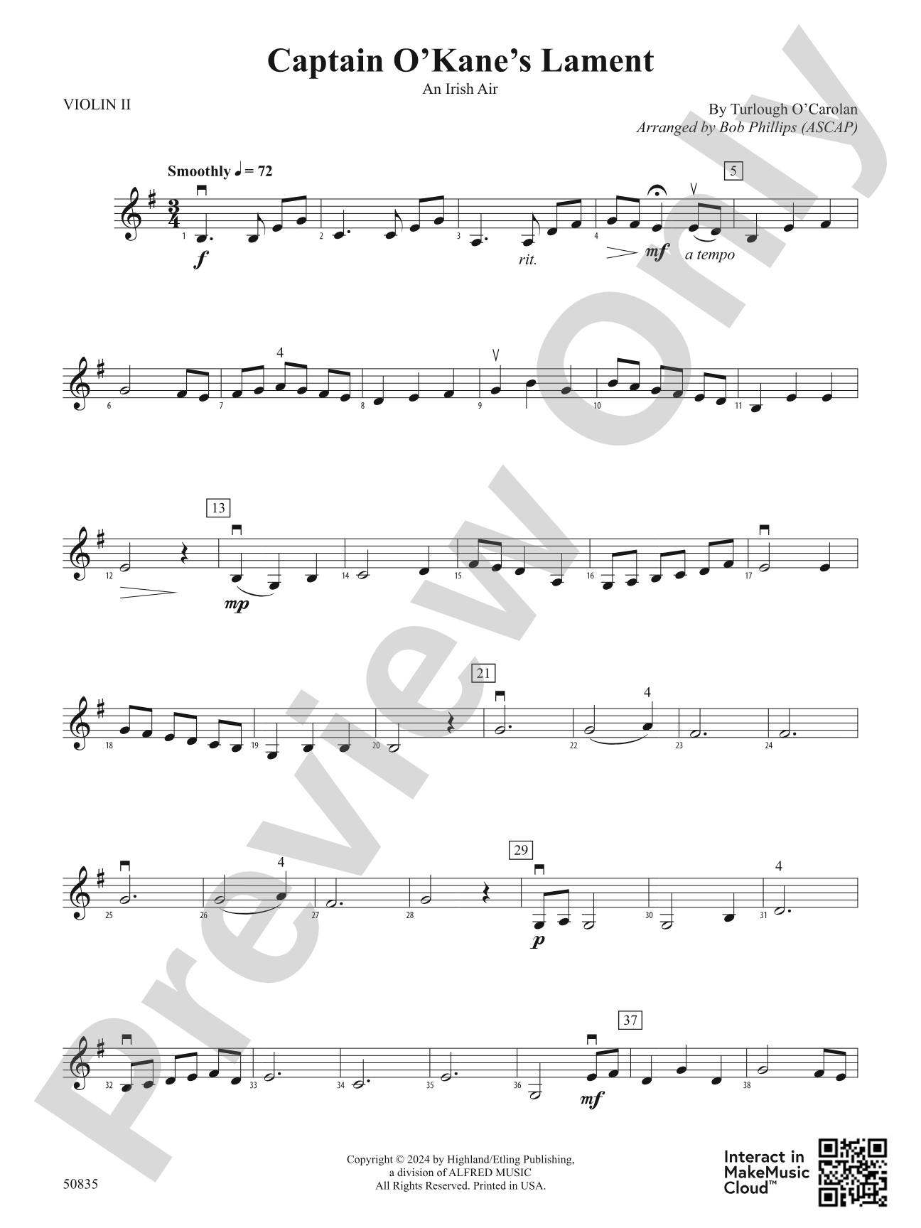 Captain O'Kane's Lament: 2nd Violin