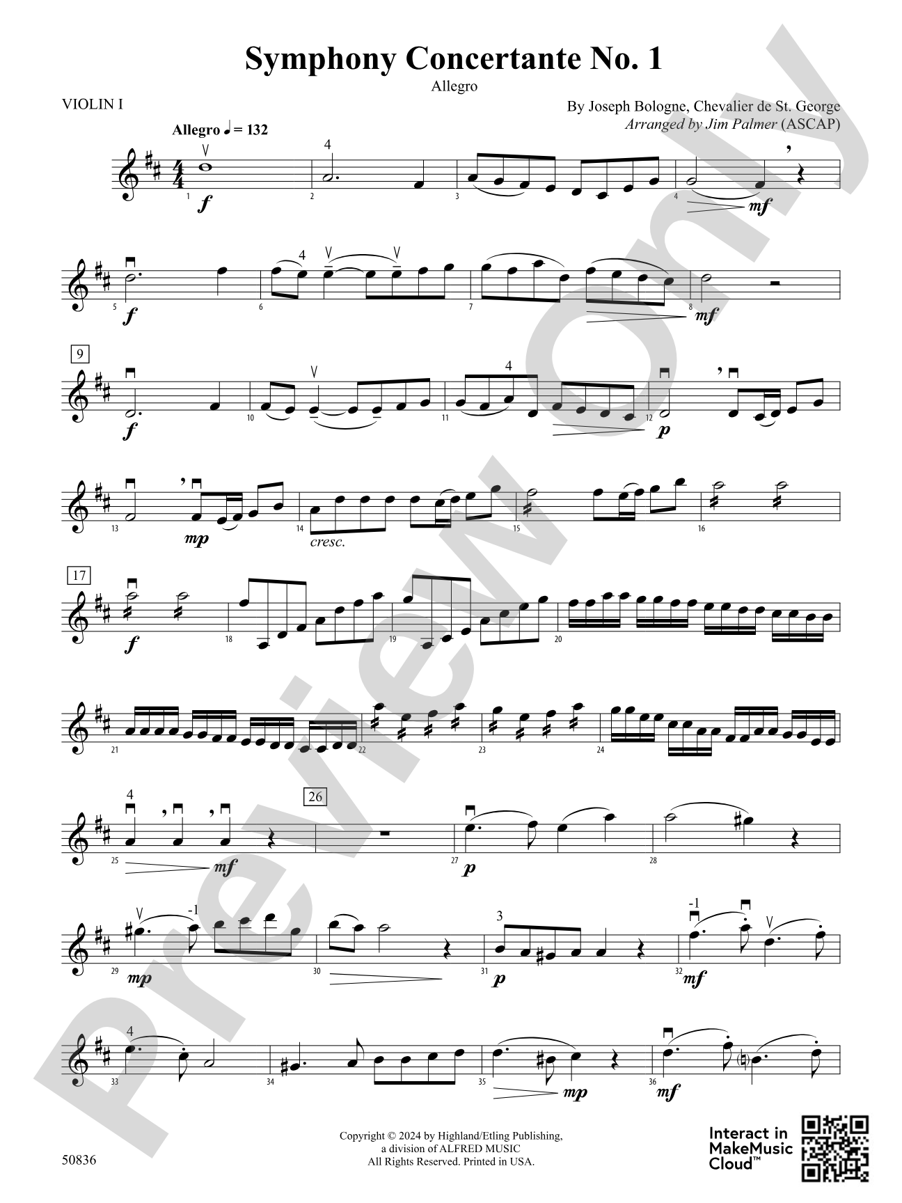 Symphony Concertante No. 1: 1st Violin