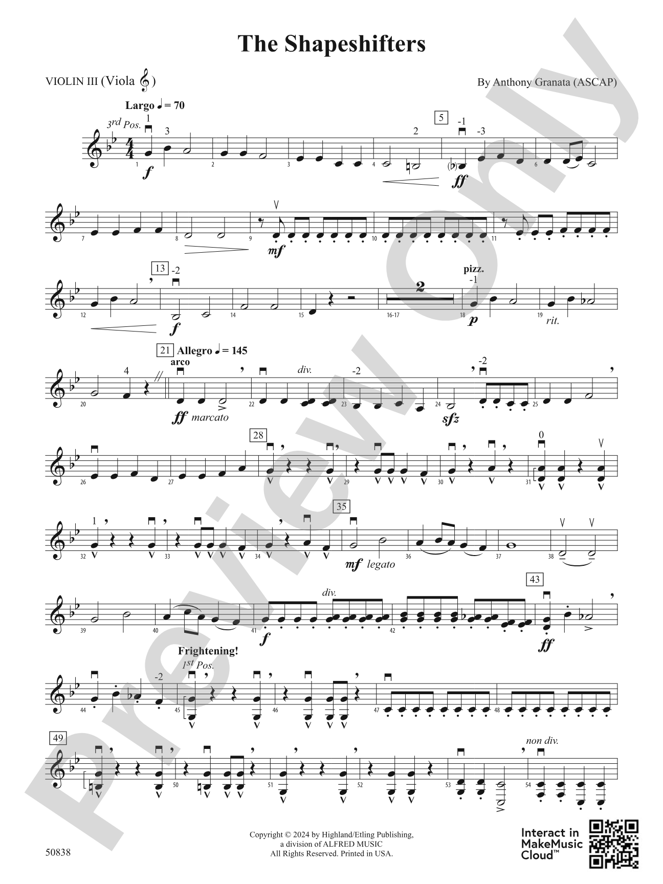 The Shapeshifters: 3rd Violin (Viola [TC])