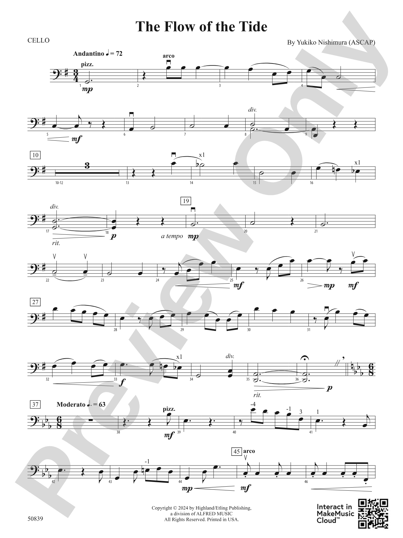The Flow of the Tide: Cello