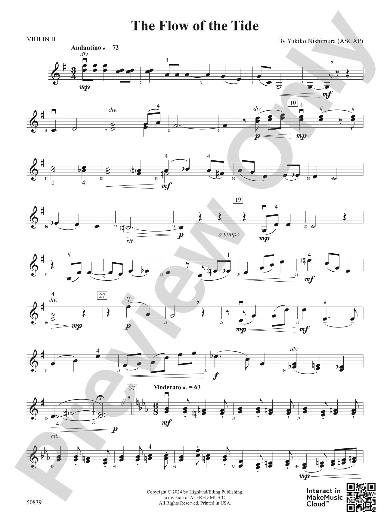 The Flow of the Tide: 2nd Violin