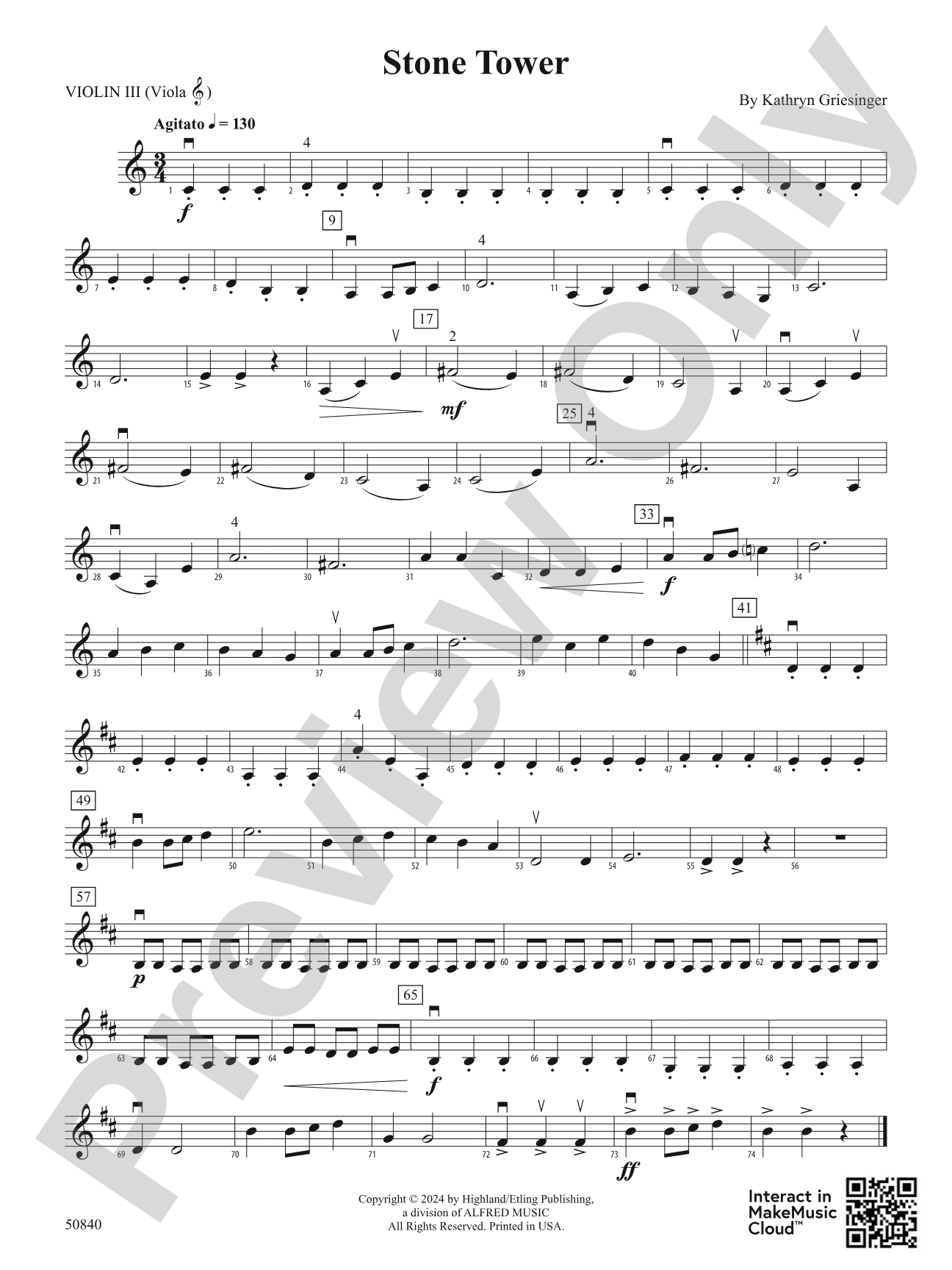 Stone Tower: 3rd Violin (Viola [TC])