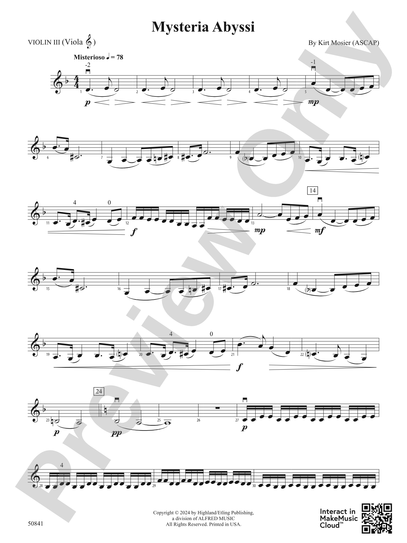 Mysteria Abyssi: 3rd Violin (Viola [TC])