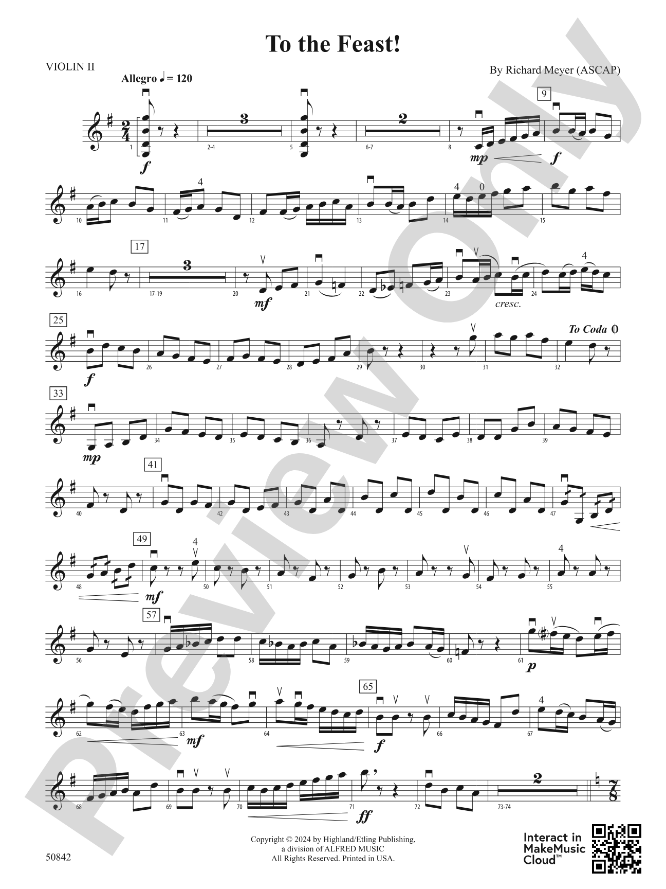 To the Feast!: 2nd Violin