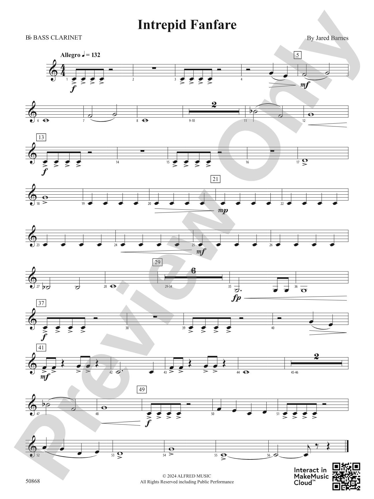 Intrepid Fanfare: B-flat Bass Clarinet