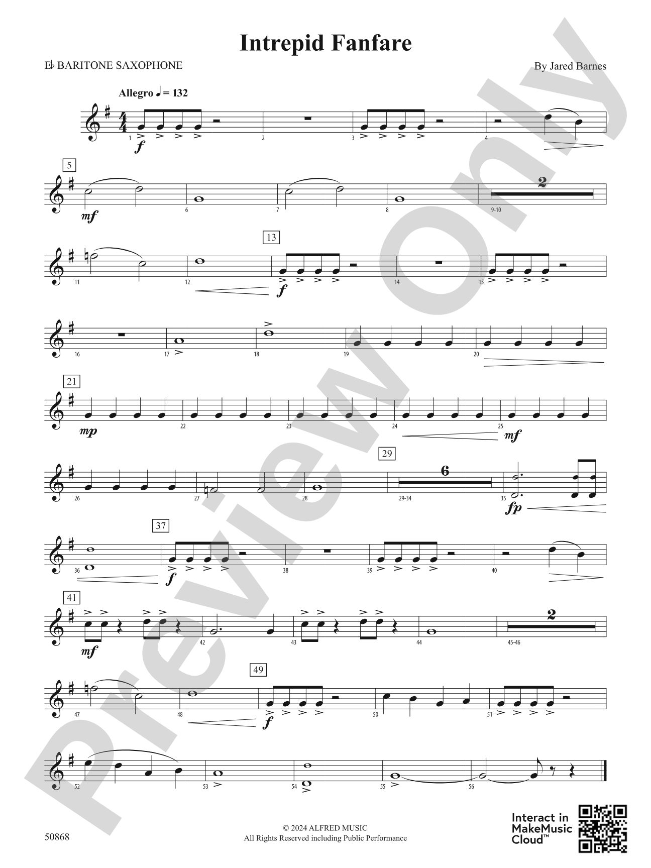 Intrepid Fanfare: E-flat Baritone Saxophone