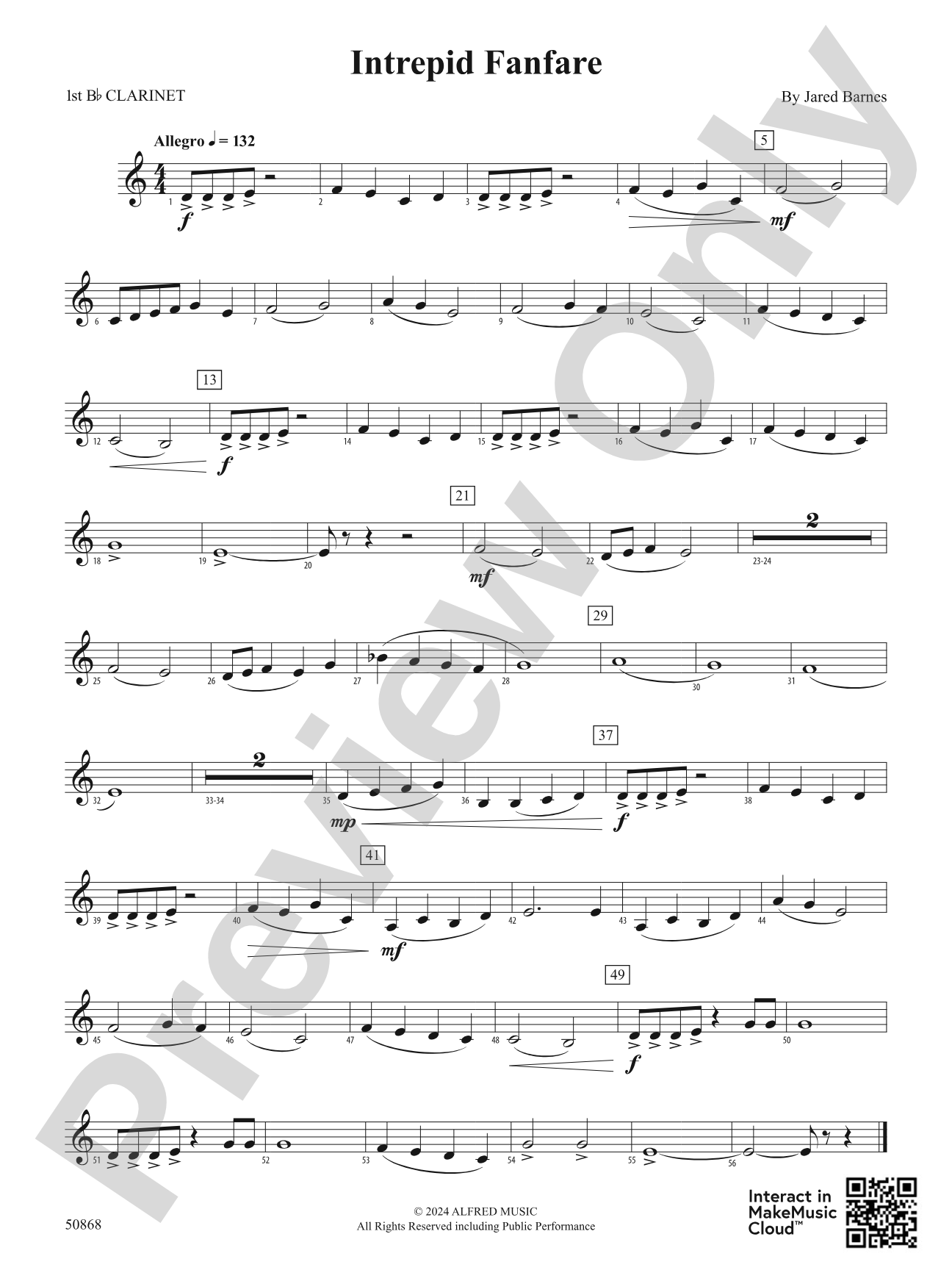 Intrepid Fanfare: 1st B-flat Clarinet