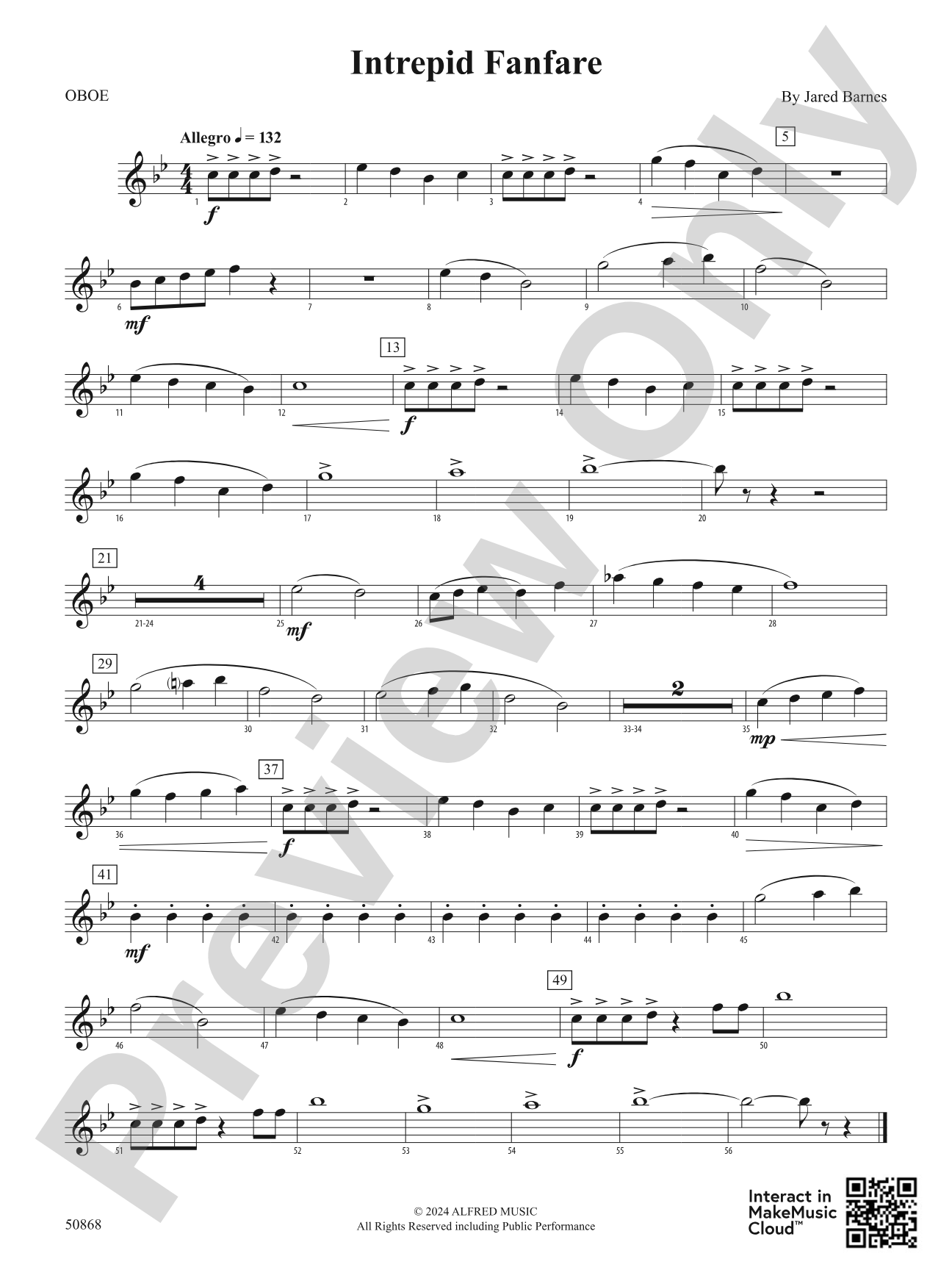 Intrepid Fanfare: Oboe