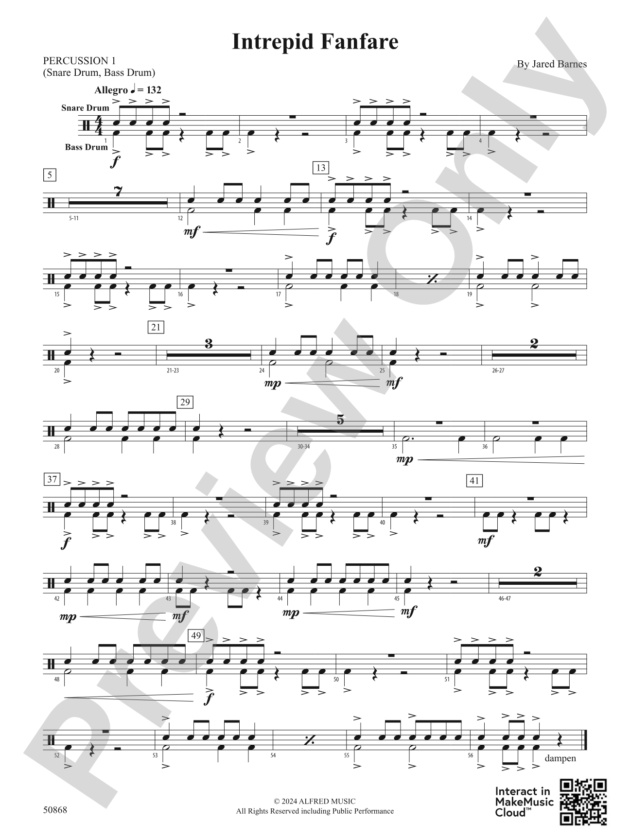 Intrepid Fanfare: 1st Percussion