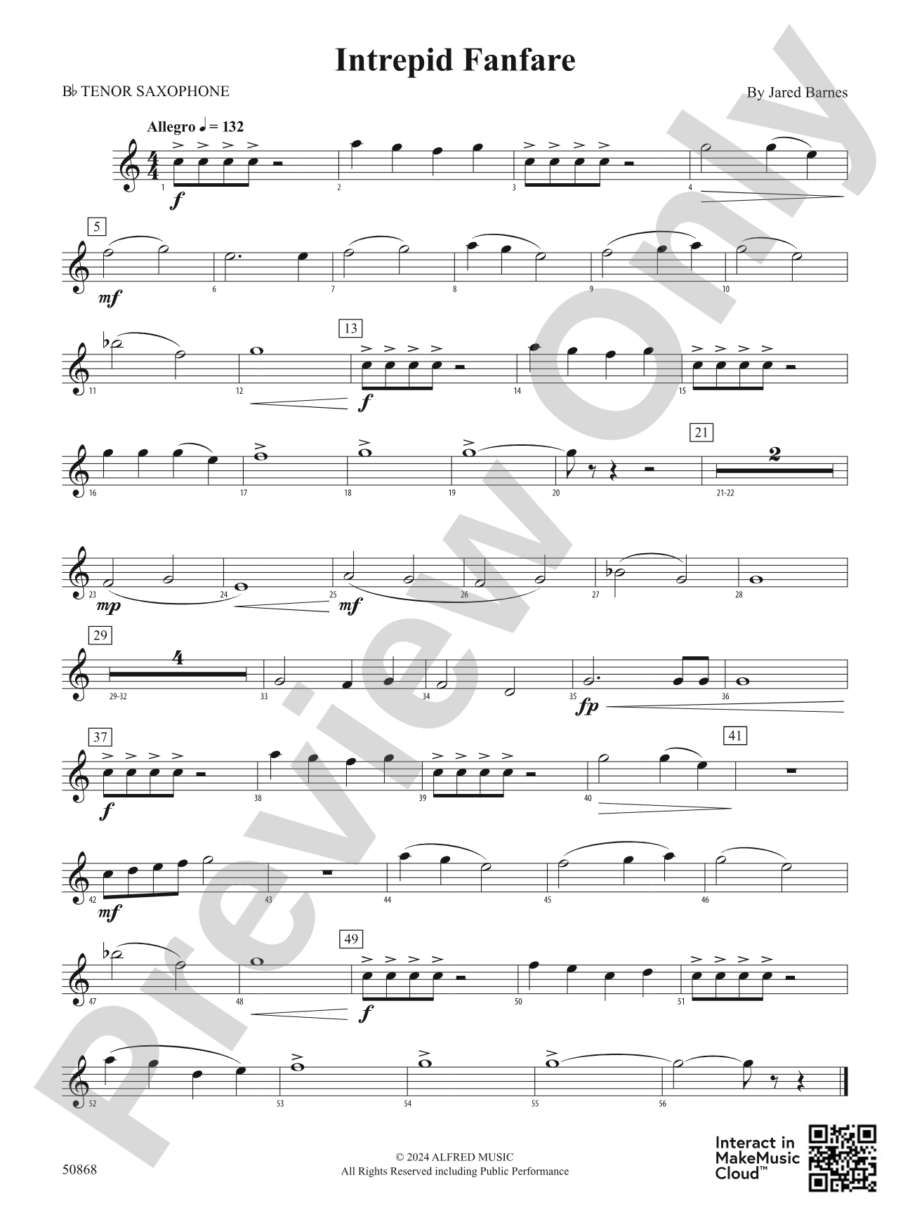 Intrepid Fanfare: B-flat Tenor Saxophone