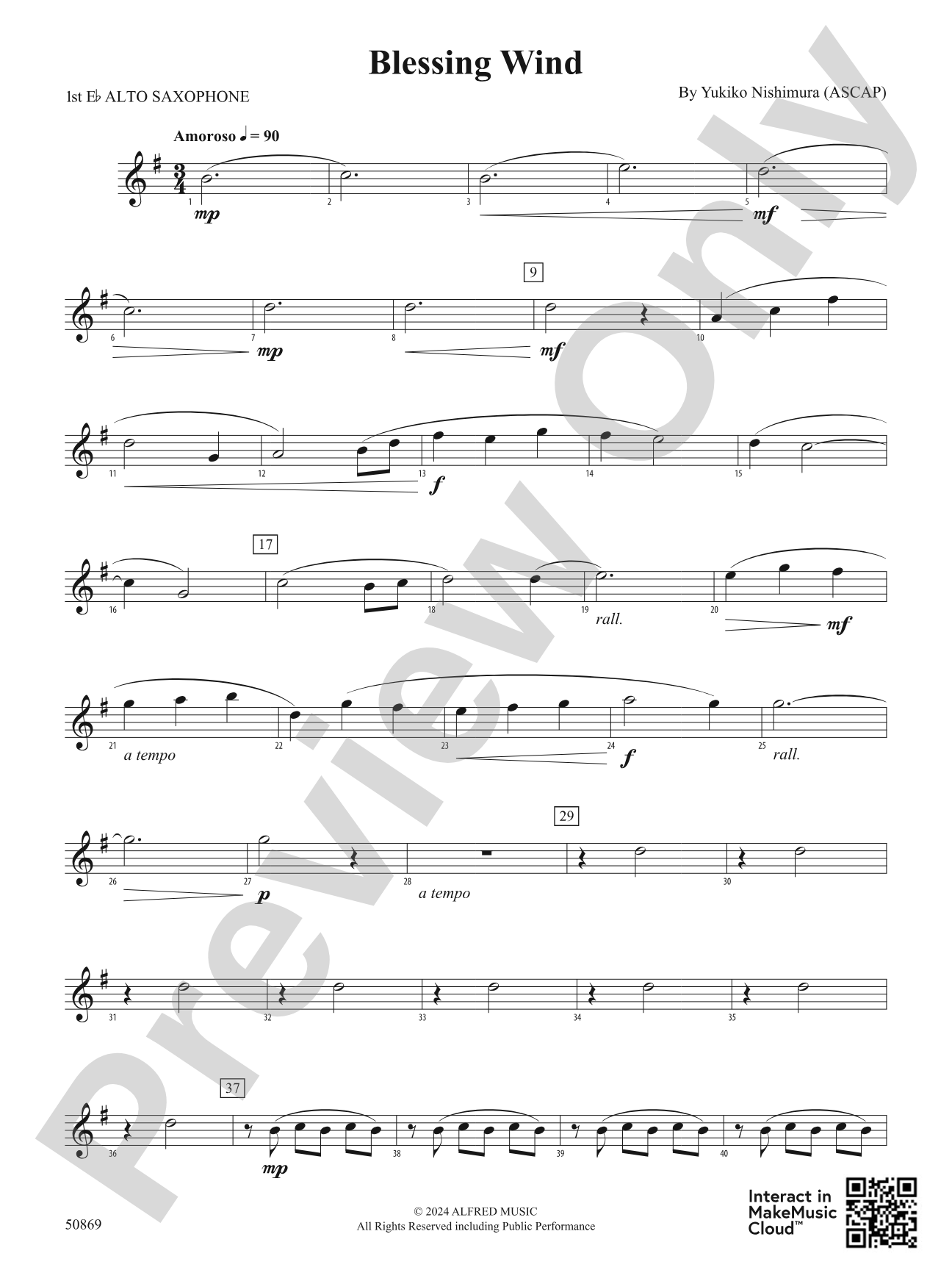 Blessing Wind: E-flat Alto Saxophone