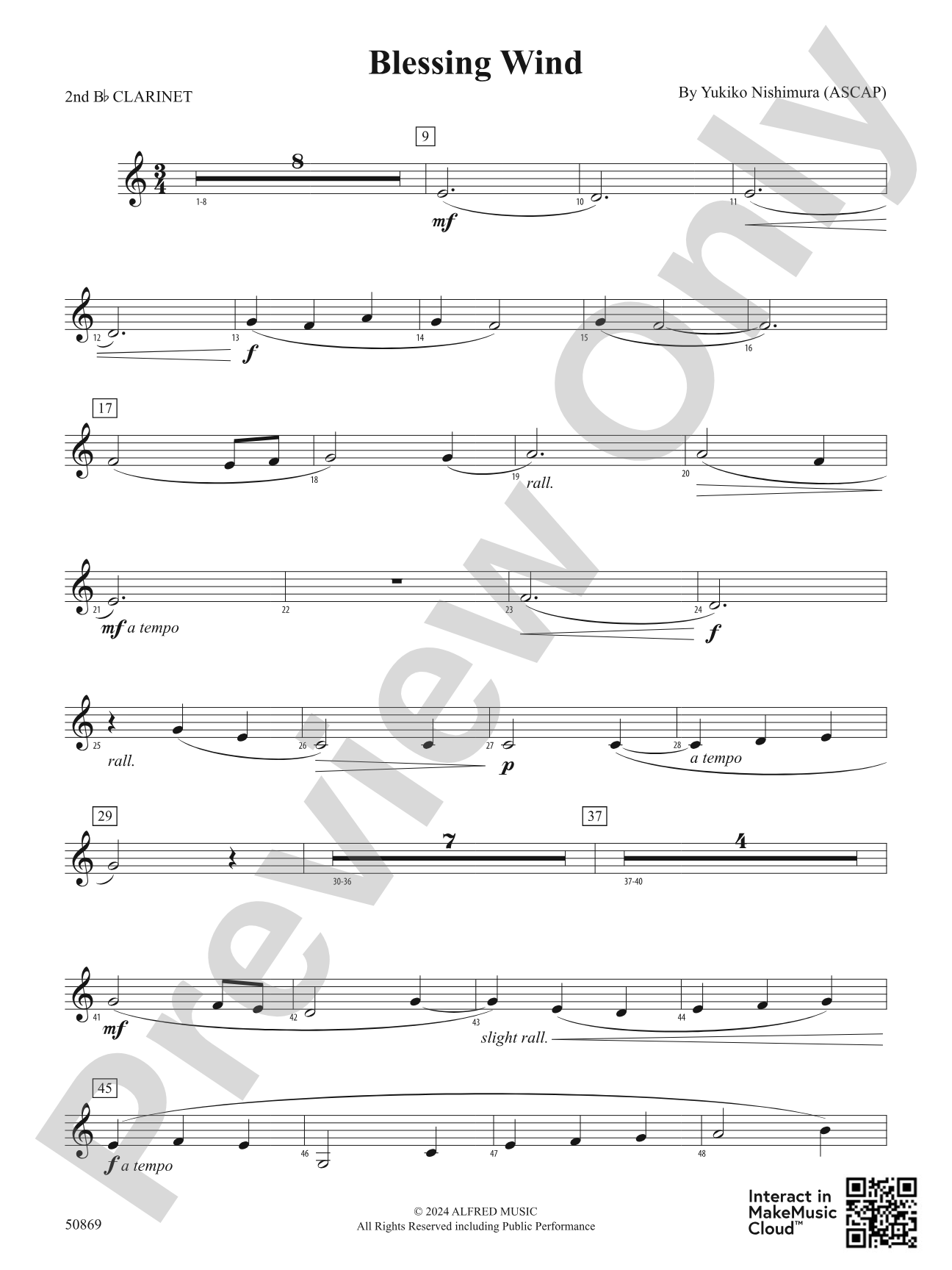 Blessing Wind: 2nd B-flat Clarinet