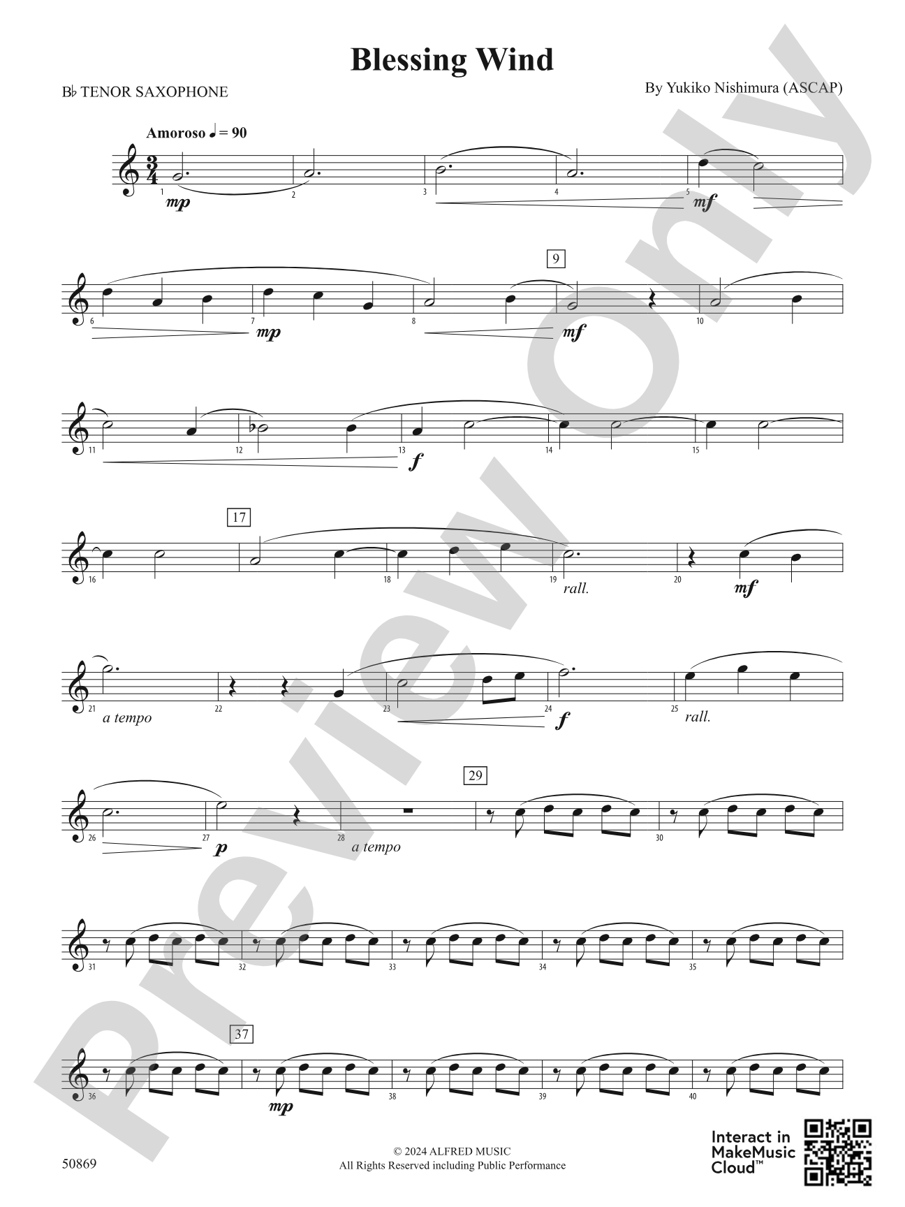 Blessing Wind: B-flat Tenor Saxophone