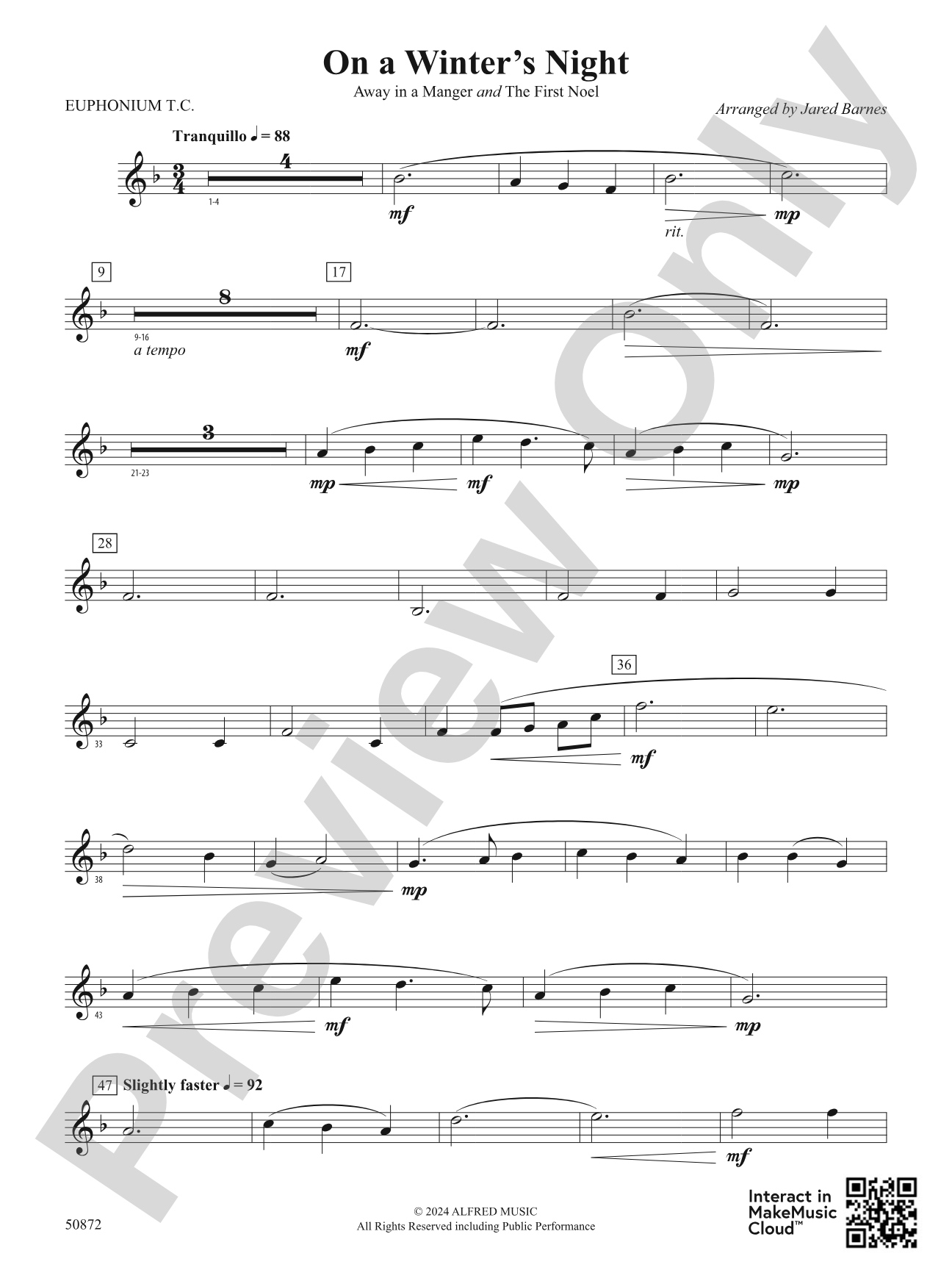 On a Winter's Night: Baritone T.C.