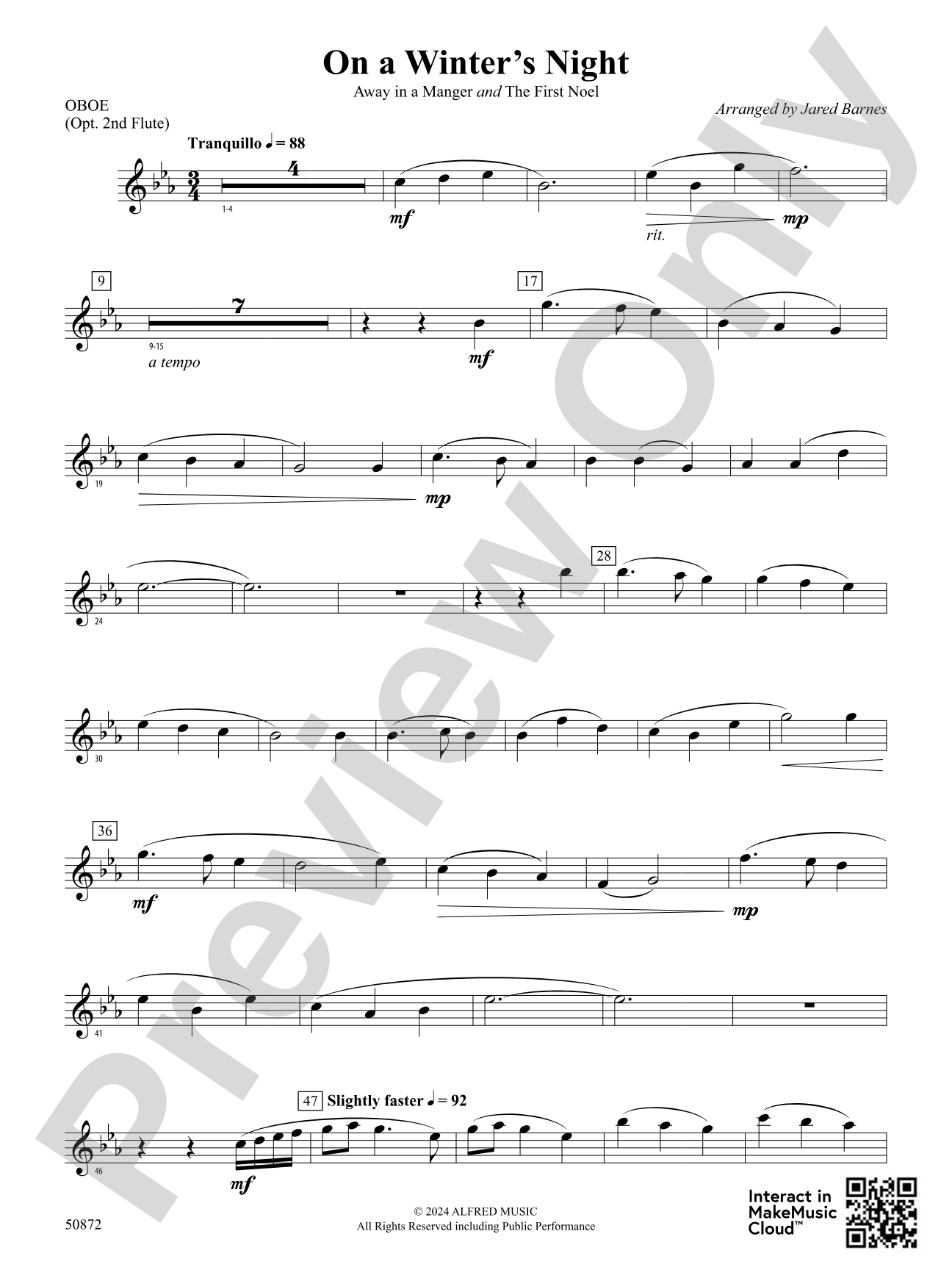 On a Winter's Night: Oboe