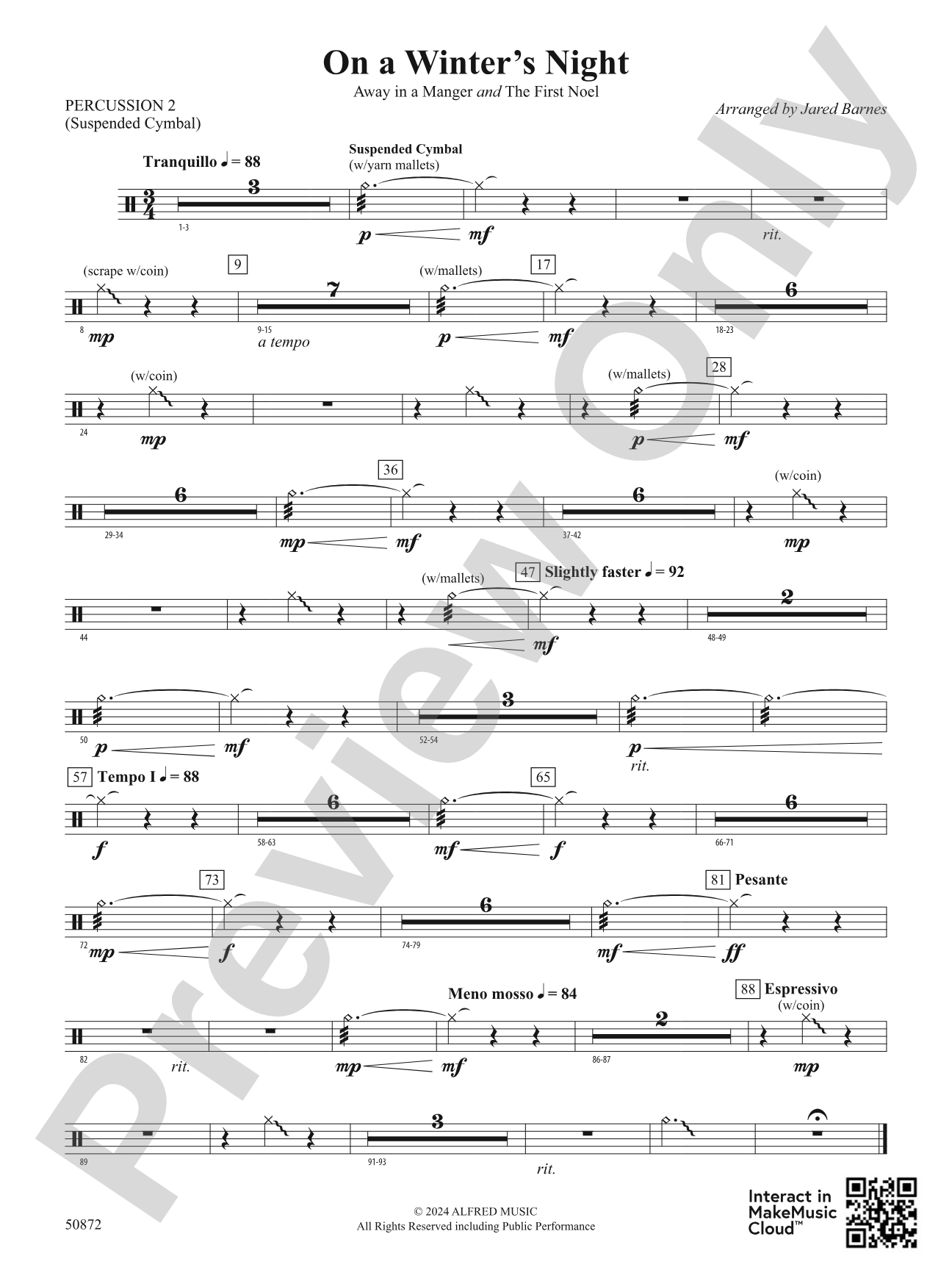 On a Winter's Night: 2nd Percussion