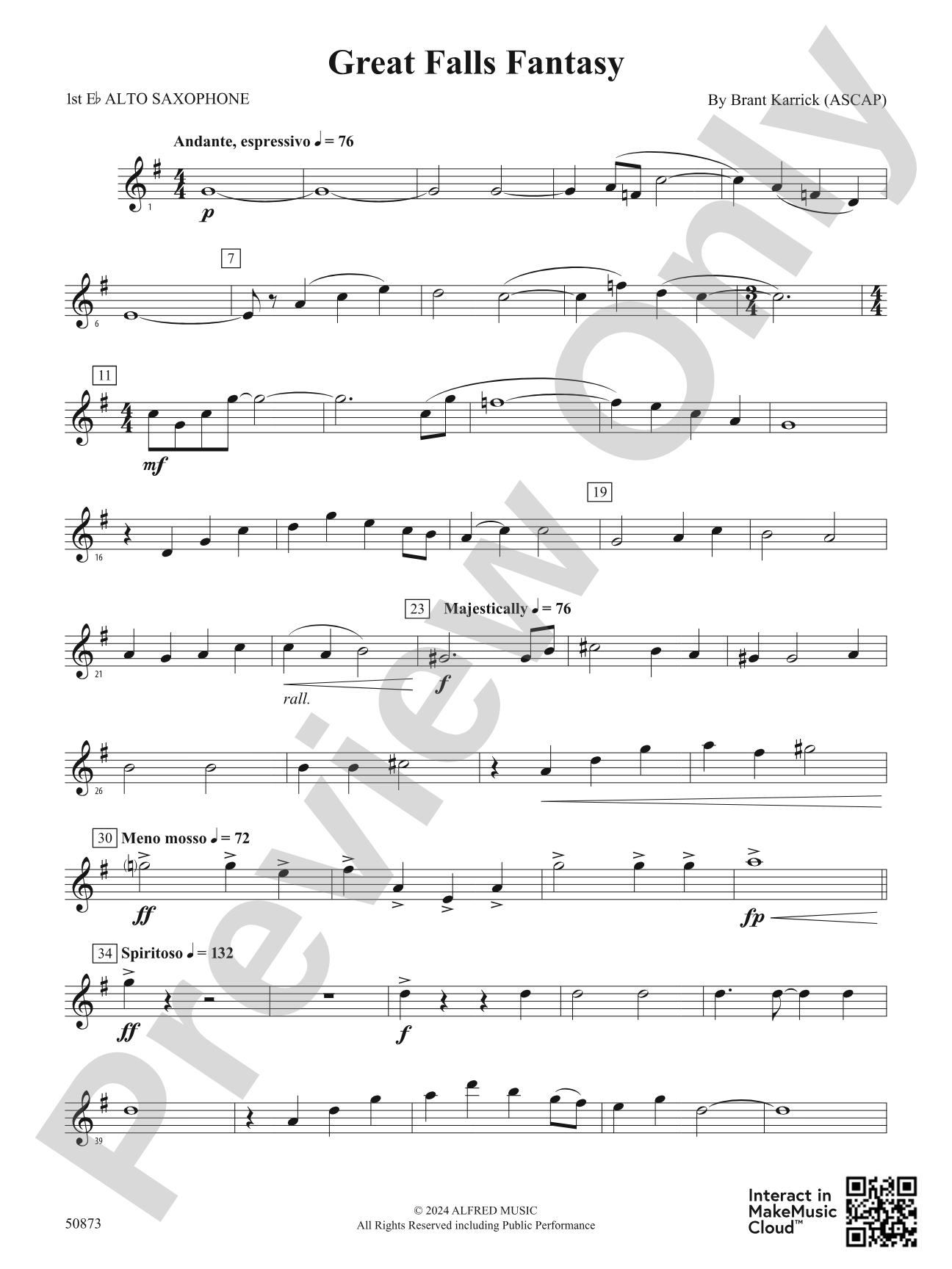 Great Falls Fantasy: E-flat Alto Saxophone