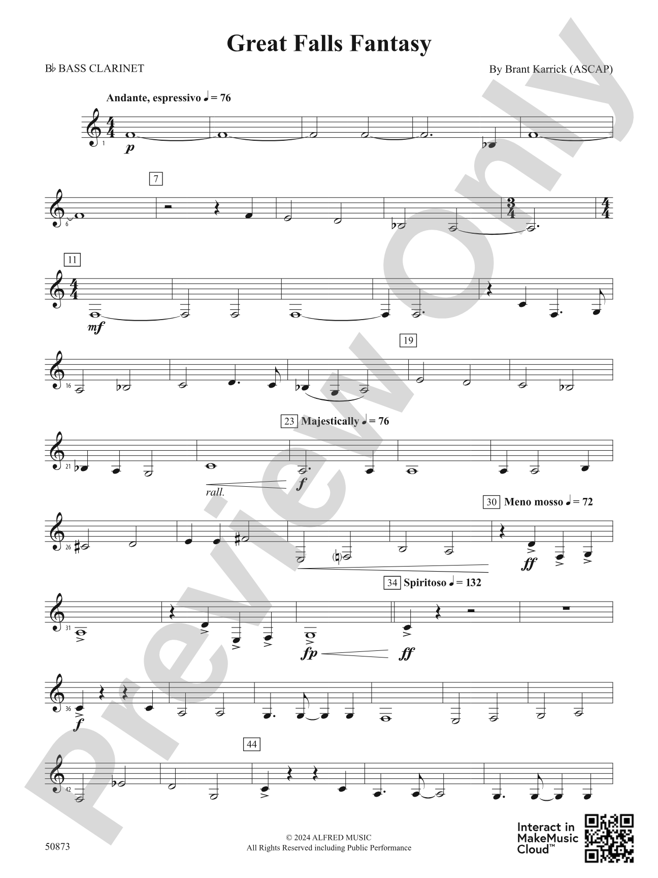 Great Falls Fantasy: B-flat Bass Clarinet