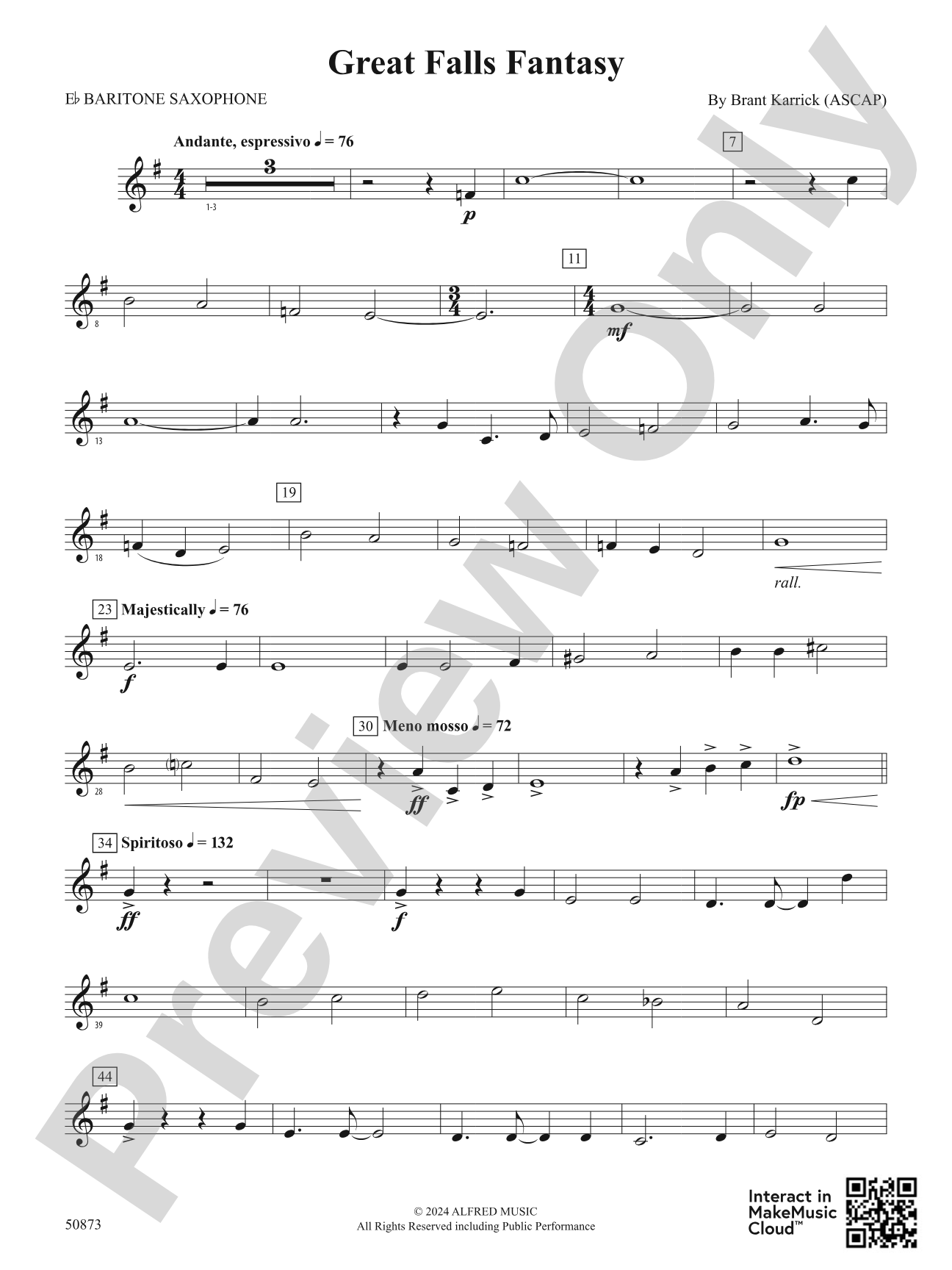Great Falls Fantasy: E-flat Baritone Saxophone