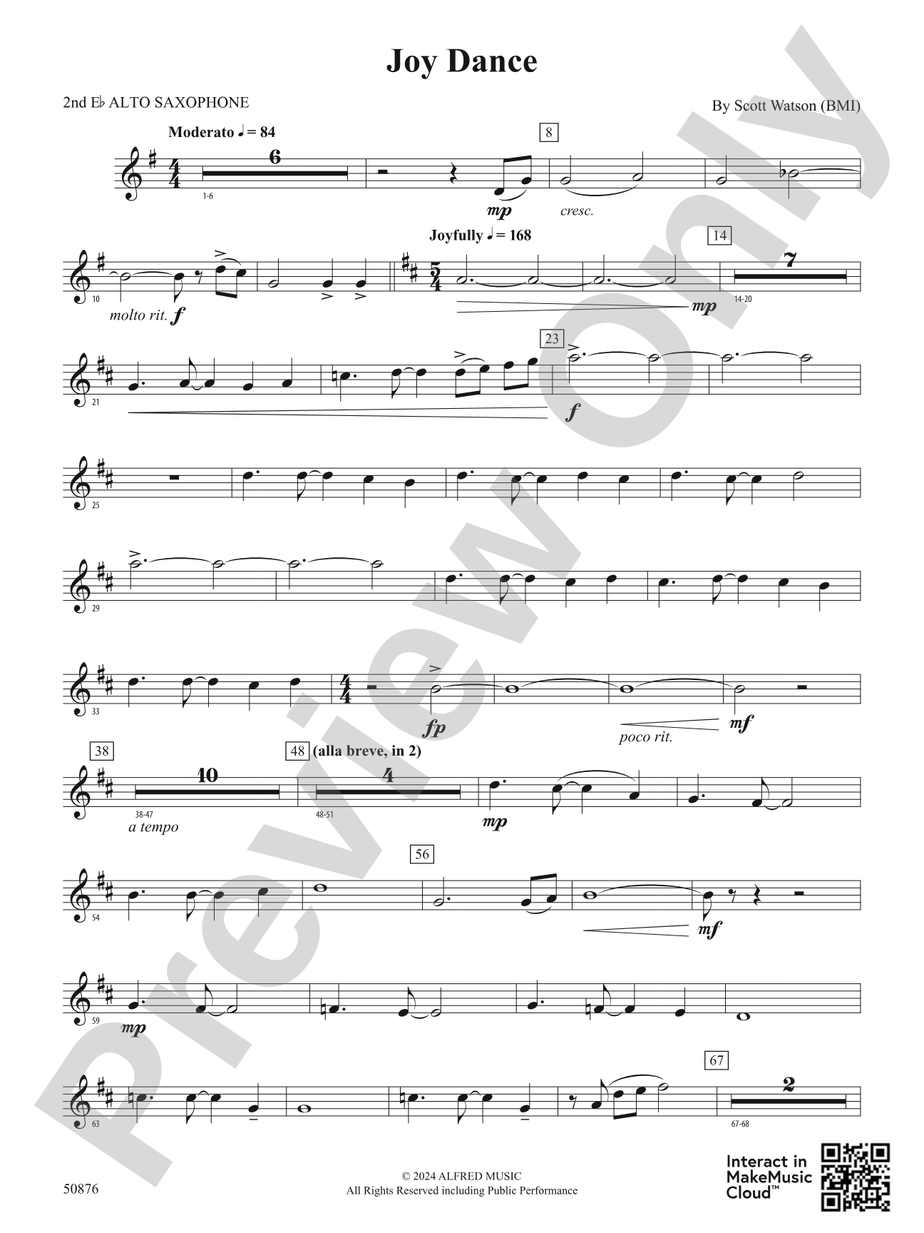 Joy Dance: 2nd E-flat Alto Saxophone