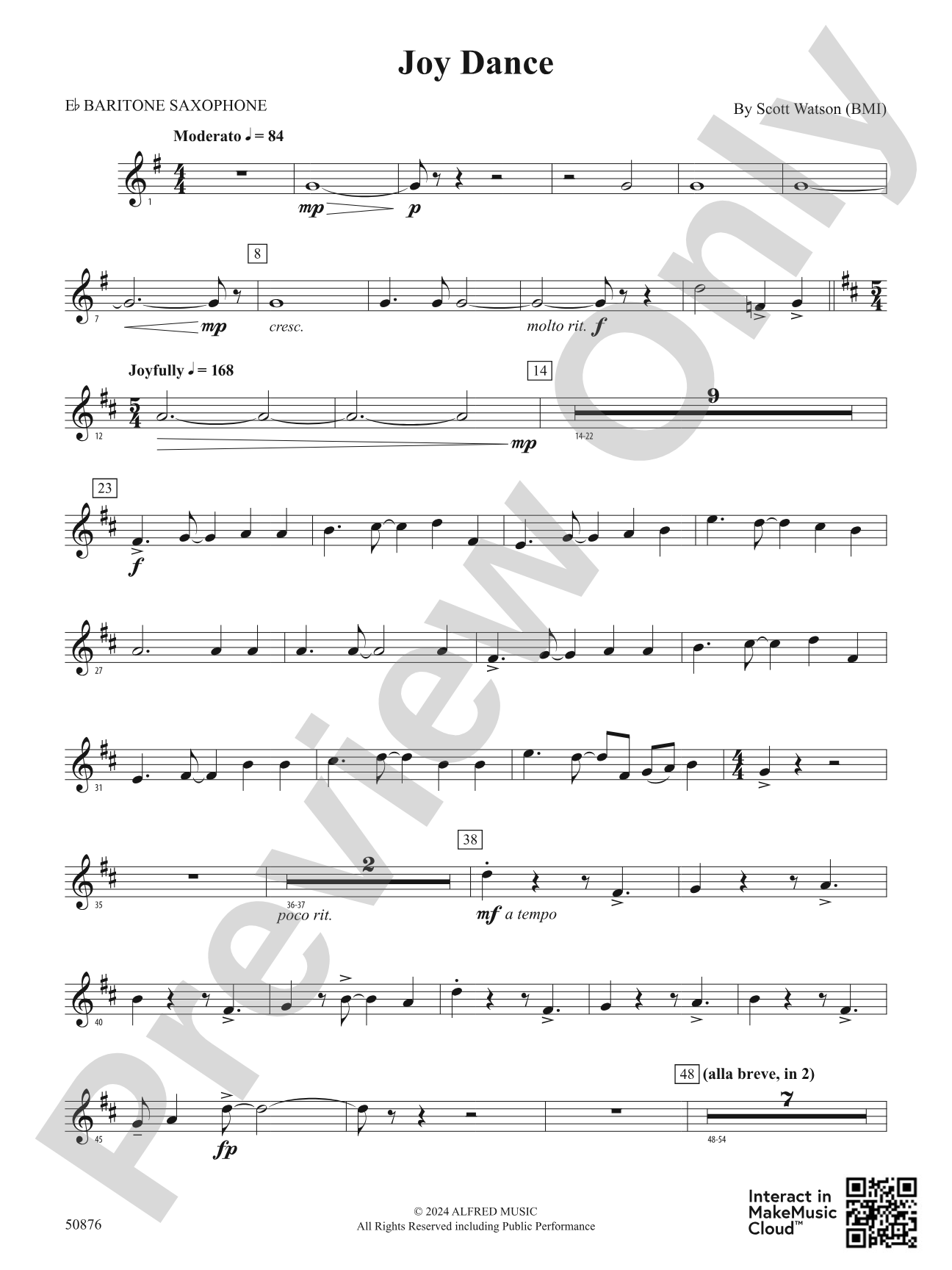 Joy Dance: E-flat Baritone Saxophone