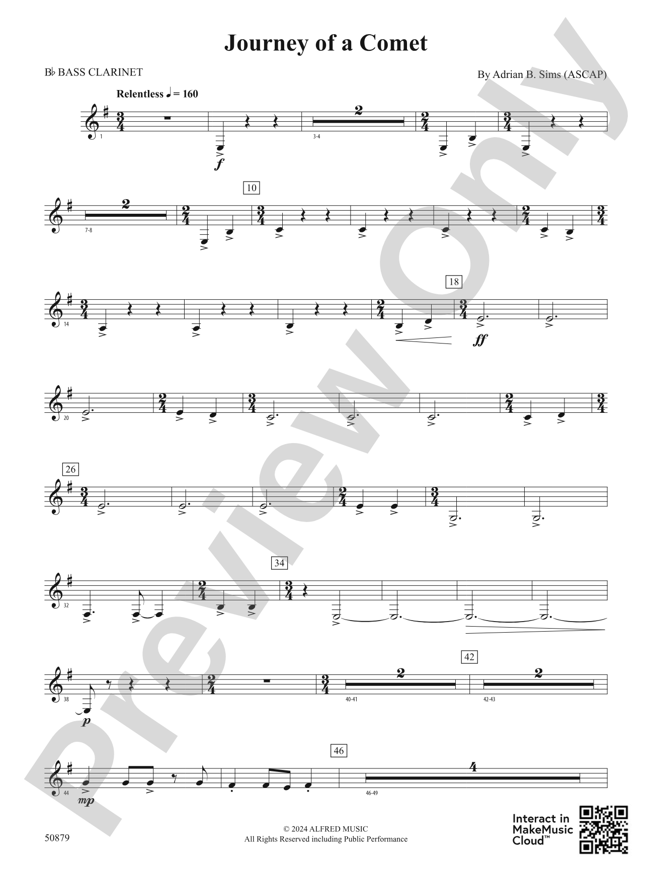 Journey of a Comet: B-flat Bass Clarinet
