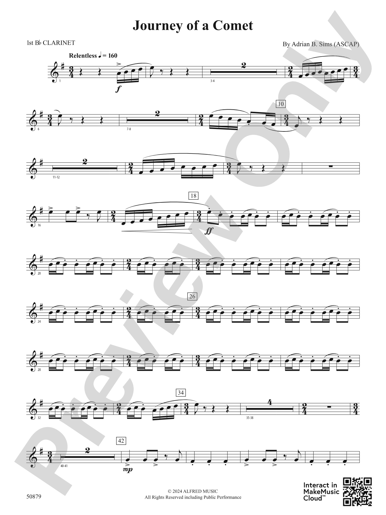 Journey of a Comet: 1st B-flat Clarinet