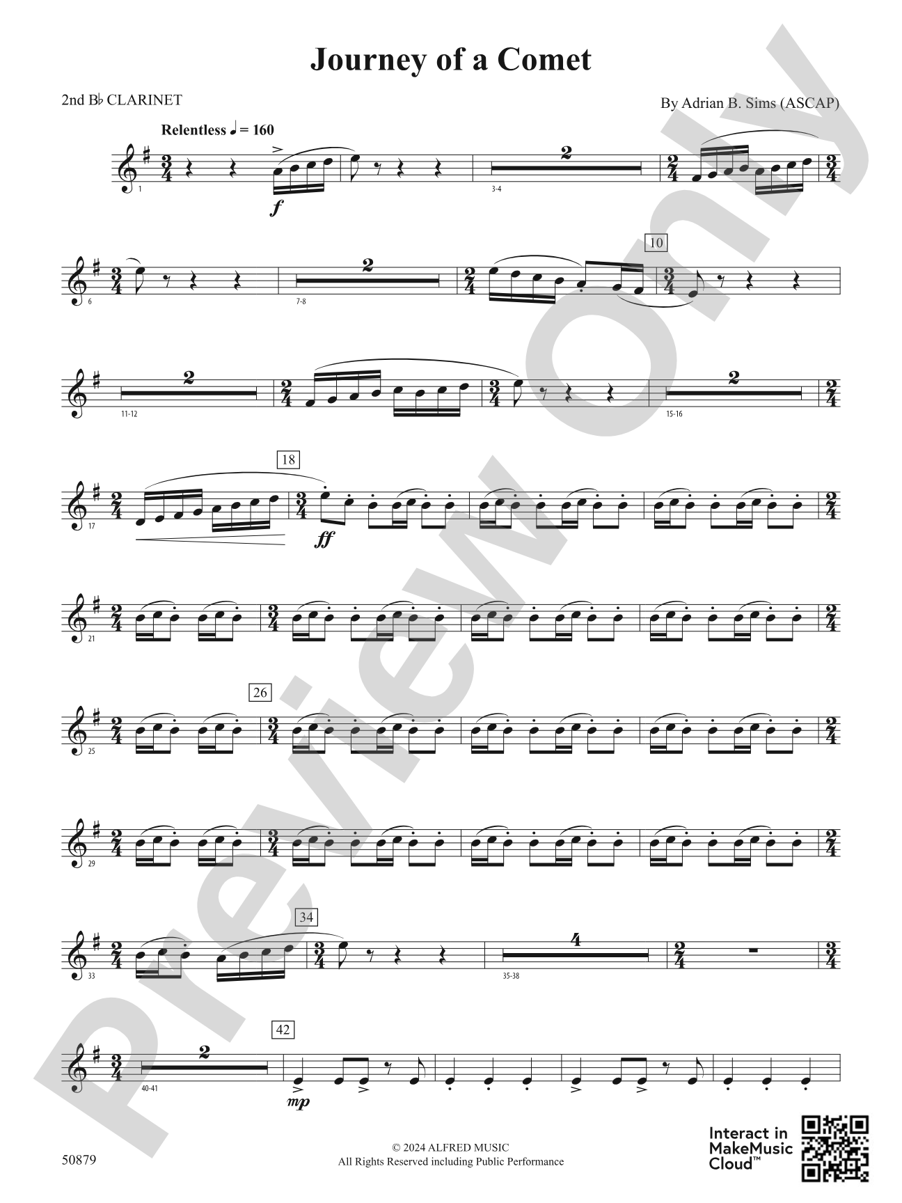 Journey of a Comet: 2nd B-flat Clarinet