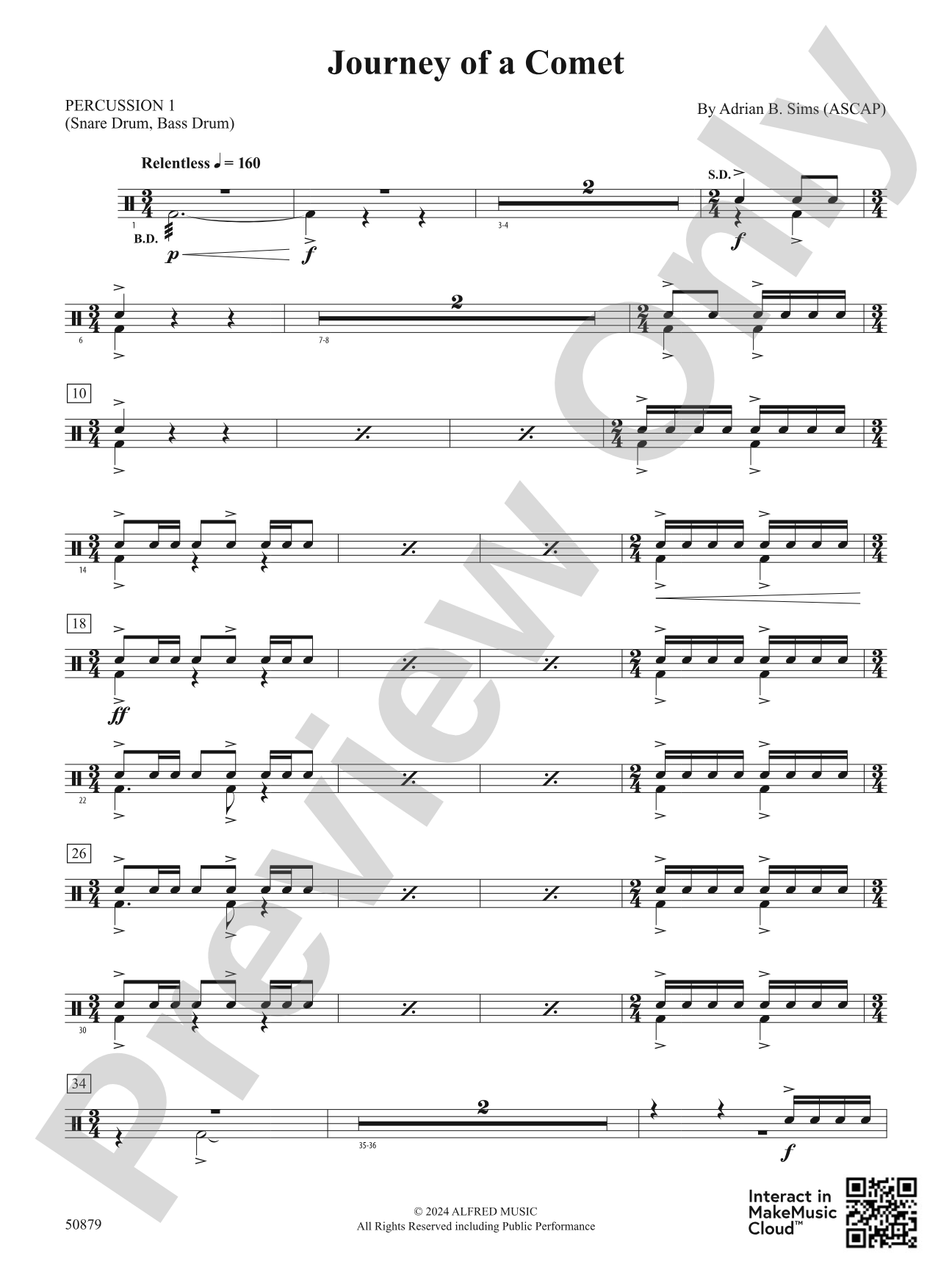 Journey of a Comet: 1st Percussion