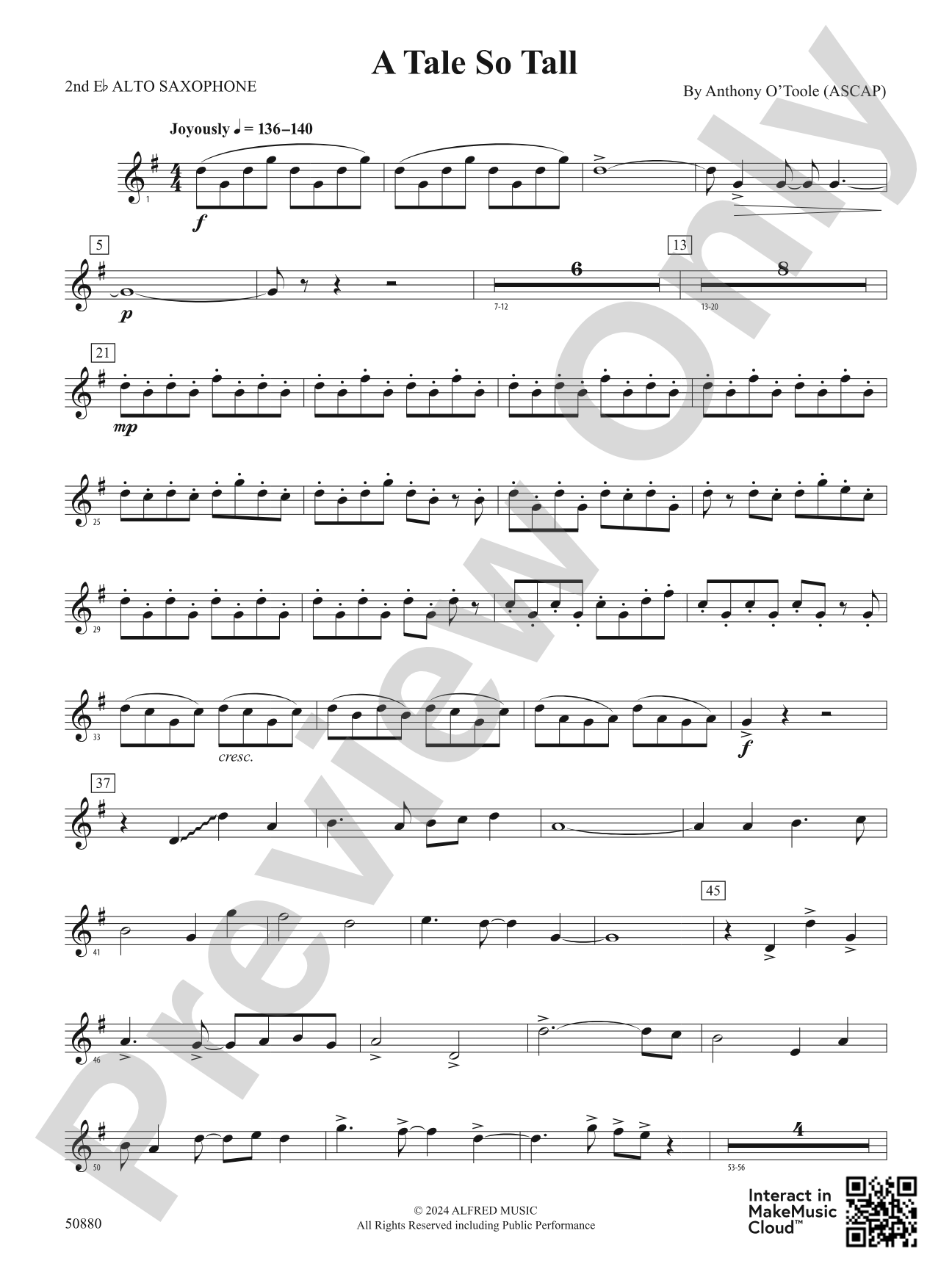 A Tale So Tall: 2nd E-flat Alto Saxophone