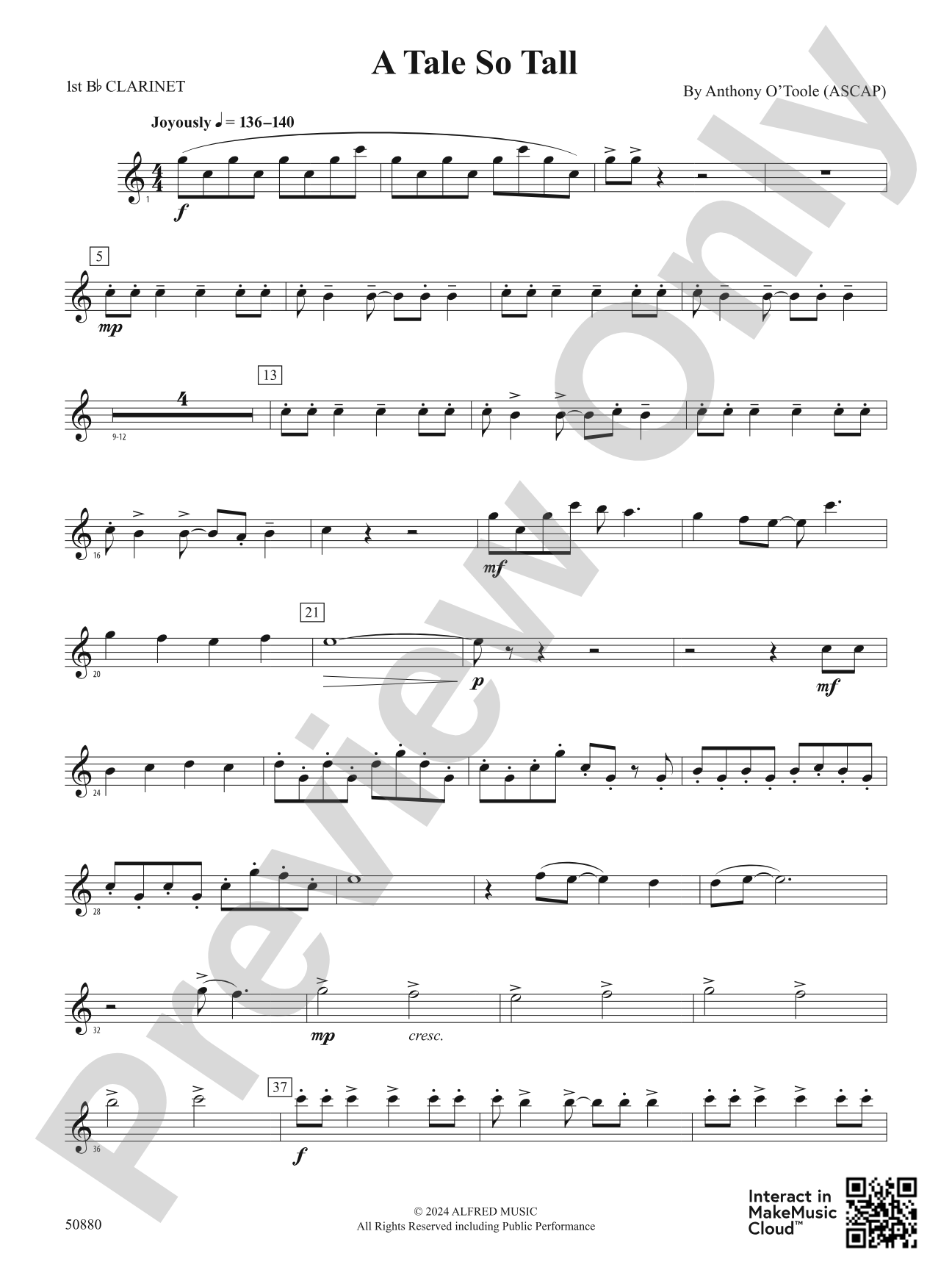 A Tale So Tall: 1st B-flat Clarinet