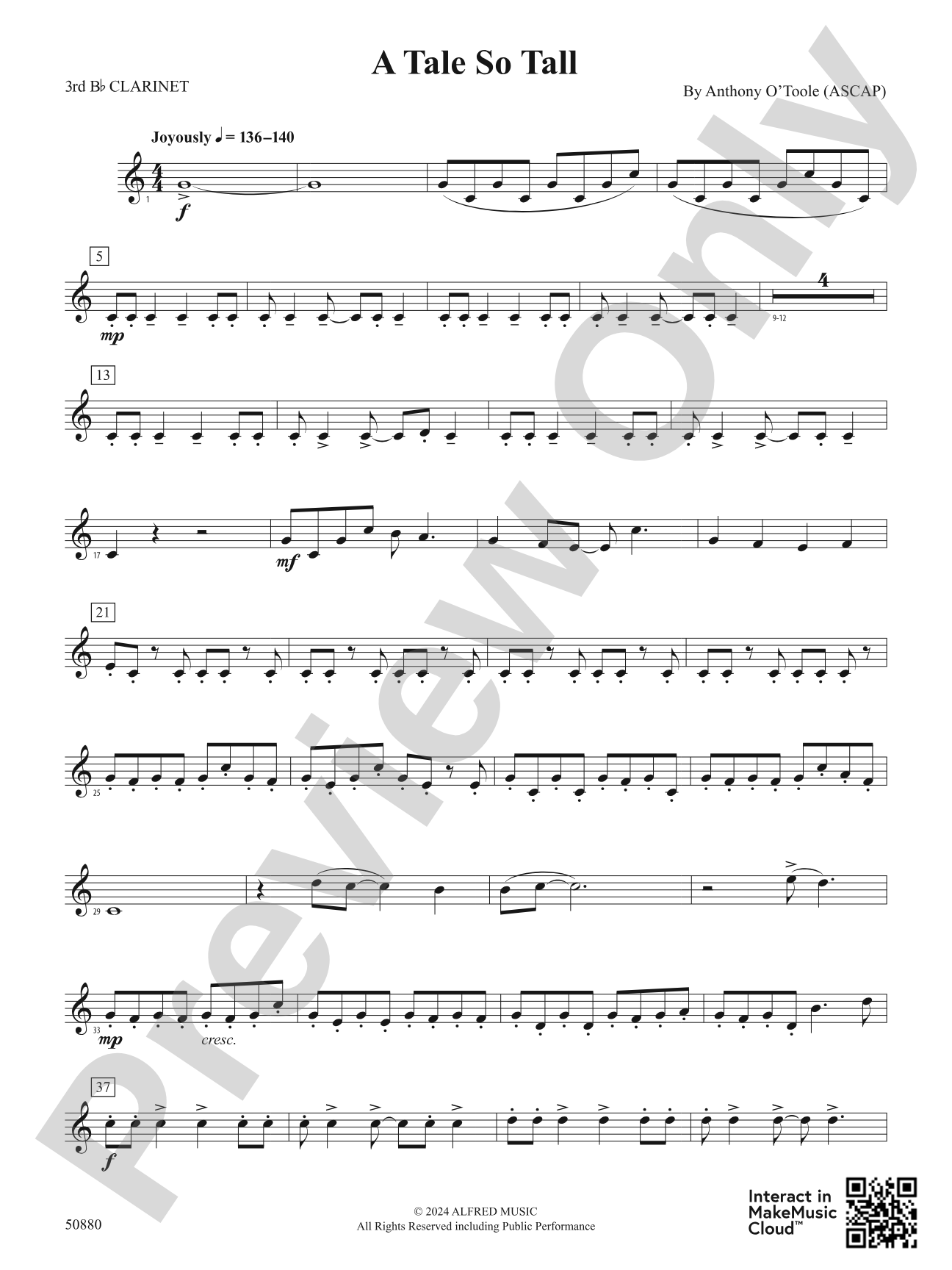 A Tale So Tall: 3rd B-flat Clarinet