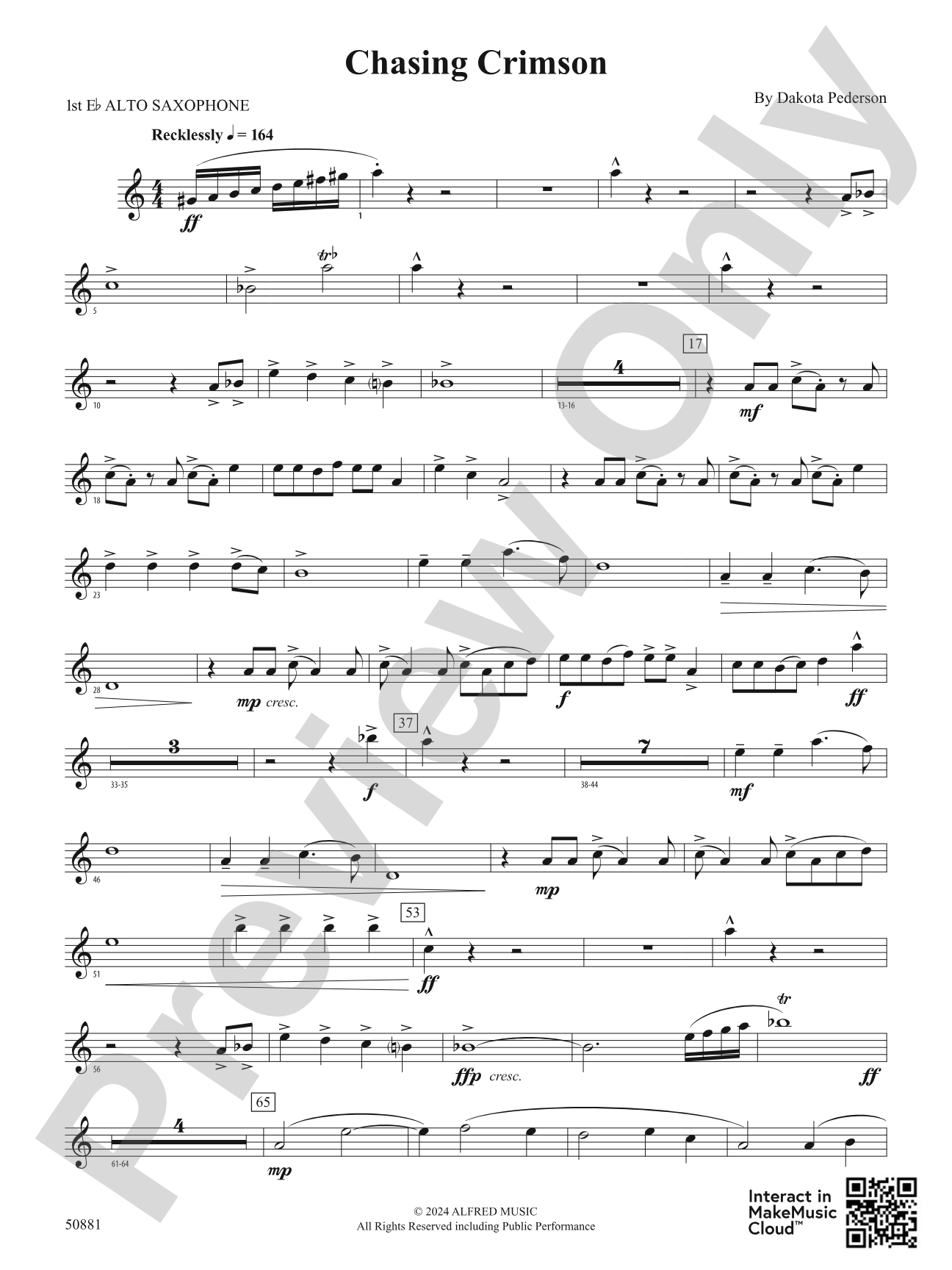Chasing Crimson: E-flat Alto Saxophone